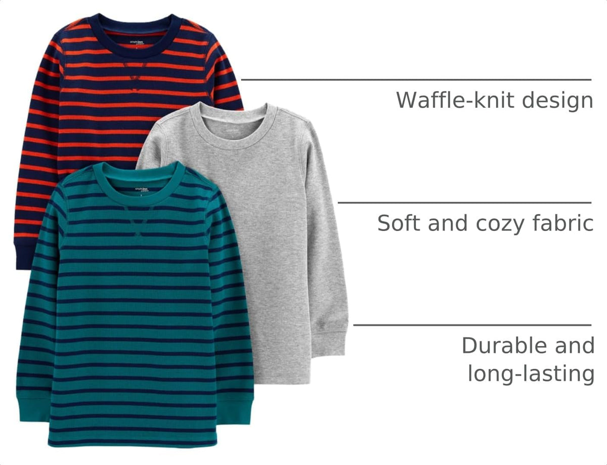 Simple Joys by Carter's Boys 3-Pack Thermal Long Sleeve Shirts