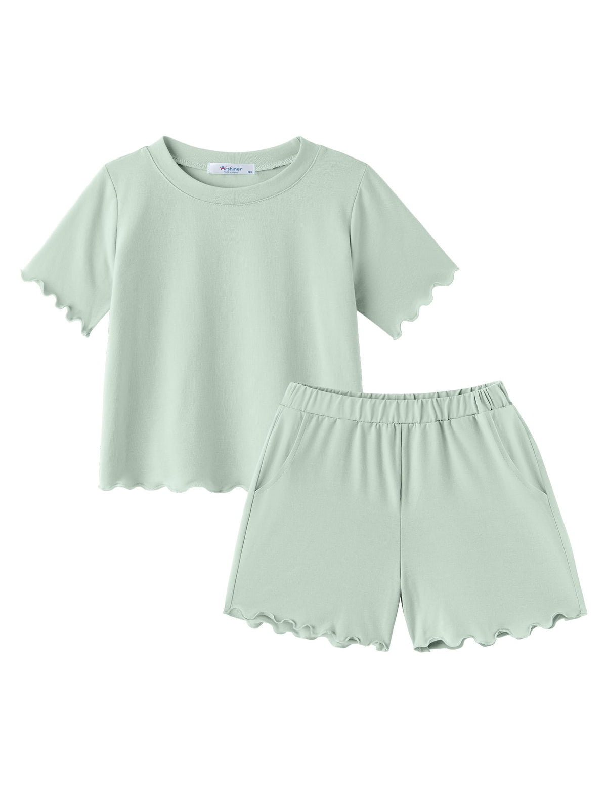 Arshiner Toddler Girls Clothes Ruffle Sleeves Top and Short 2 Piece Outfits