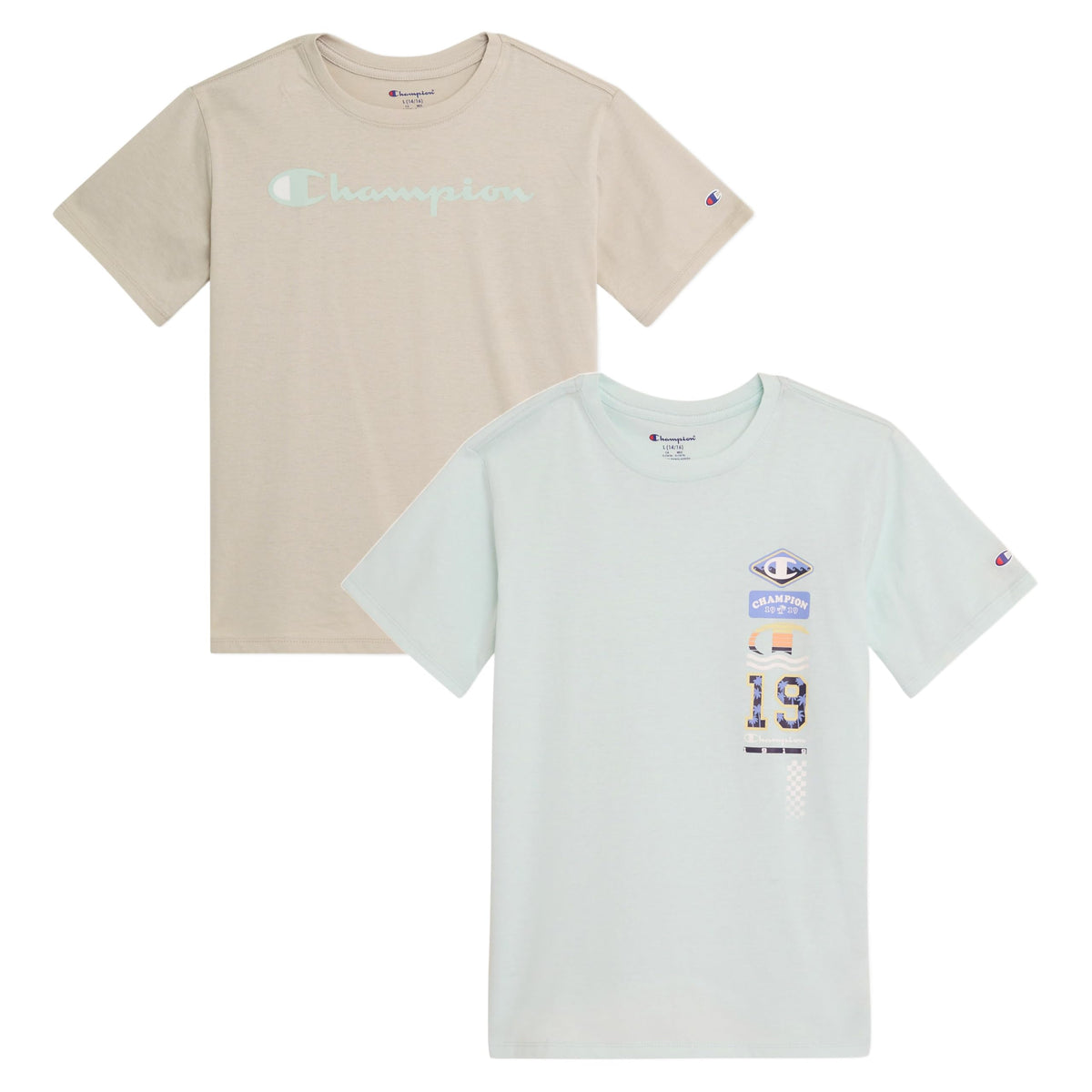 Champion Boys 2 Pack Short Sleeve Tee Shirt for Kids