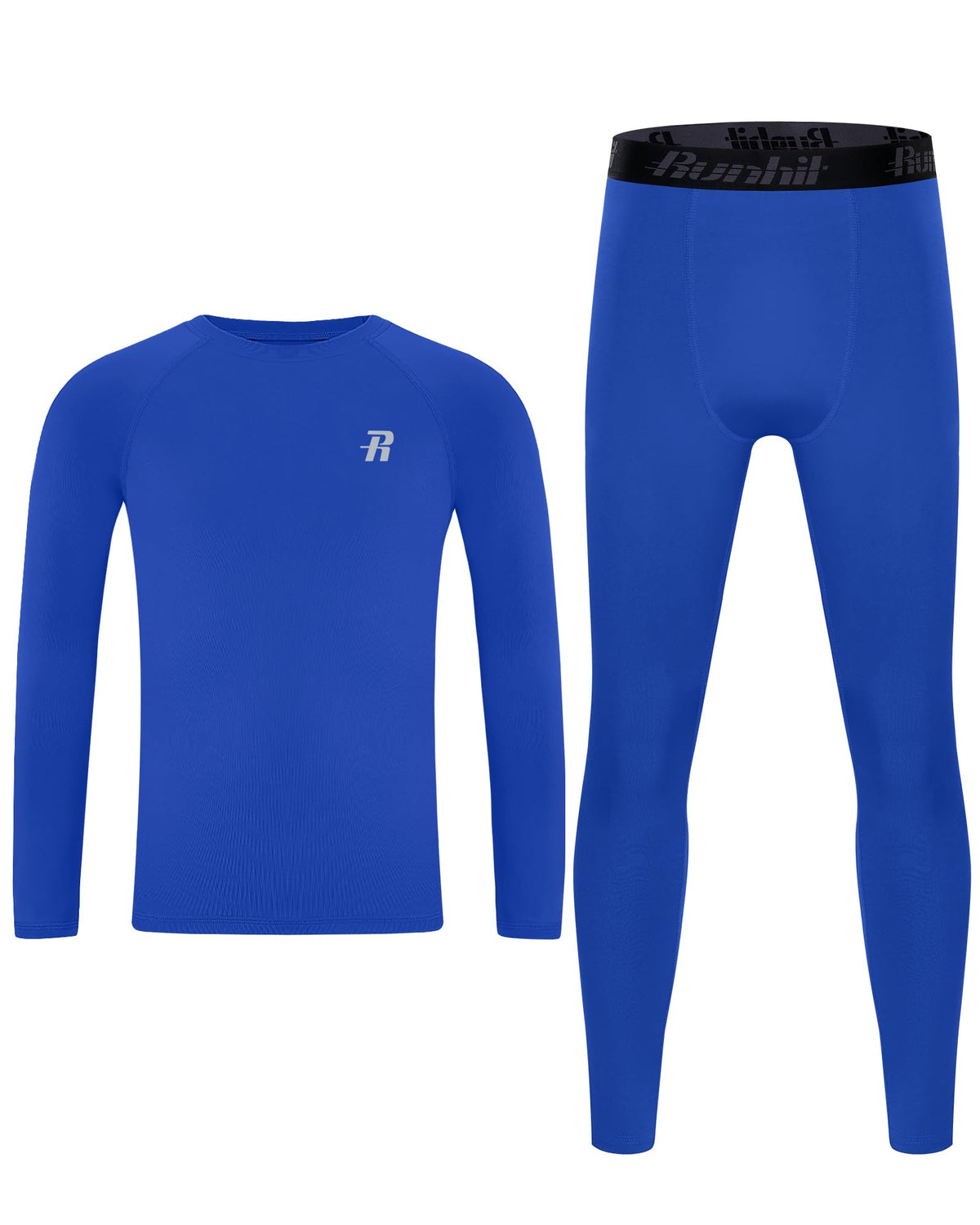 Runhit Boys Compression Shirts & Pants Set Youth Football Long Sleeve Undershirts Leggings Kids Sport Base Layer Tights UPF50