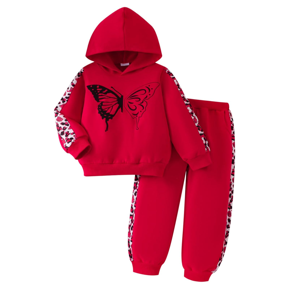 Girls Clothes Toddler Leopard Hoodie and Sweatpants Set, Ages 4-12