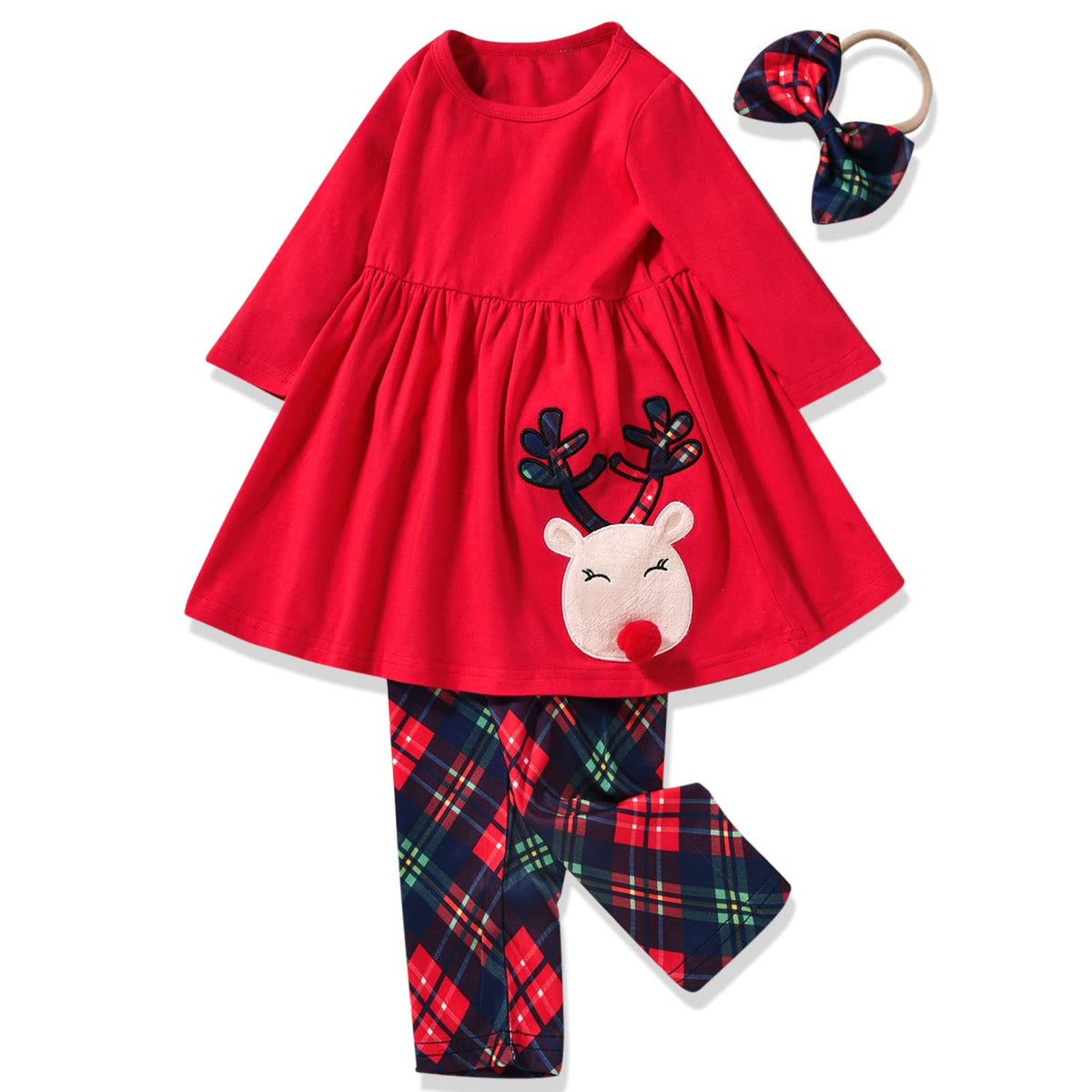 Aalizzwell Toddler Girls Floral Tunic Outfit for Fall Winter