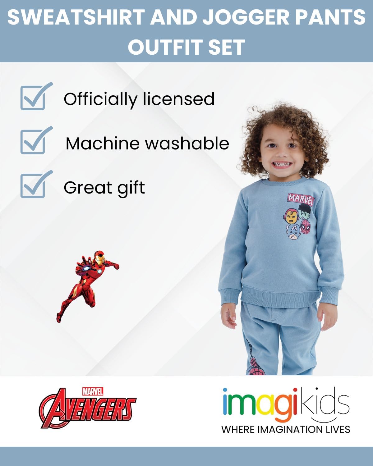 Marvel Comics Boys' Fleece 2-Piece Sweatshirt and Pants Set