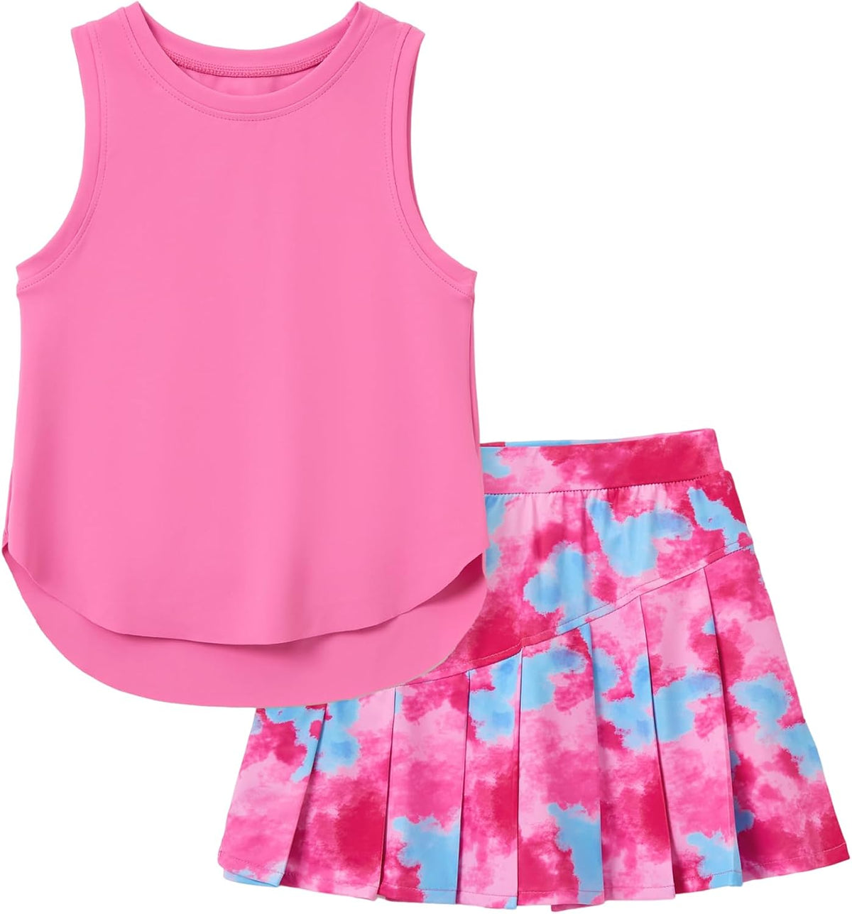 PATPAT Girls Tennis Skirt Sets Tank Top + Pleated Skort Activewear 5-12Y