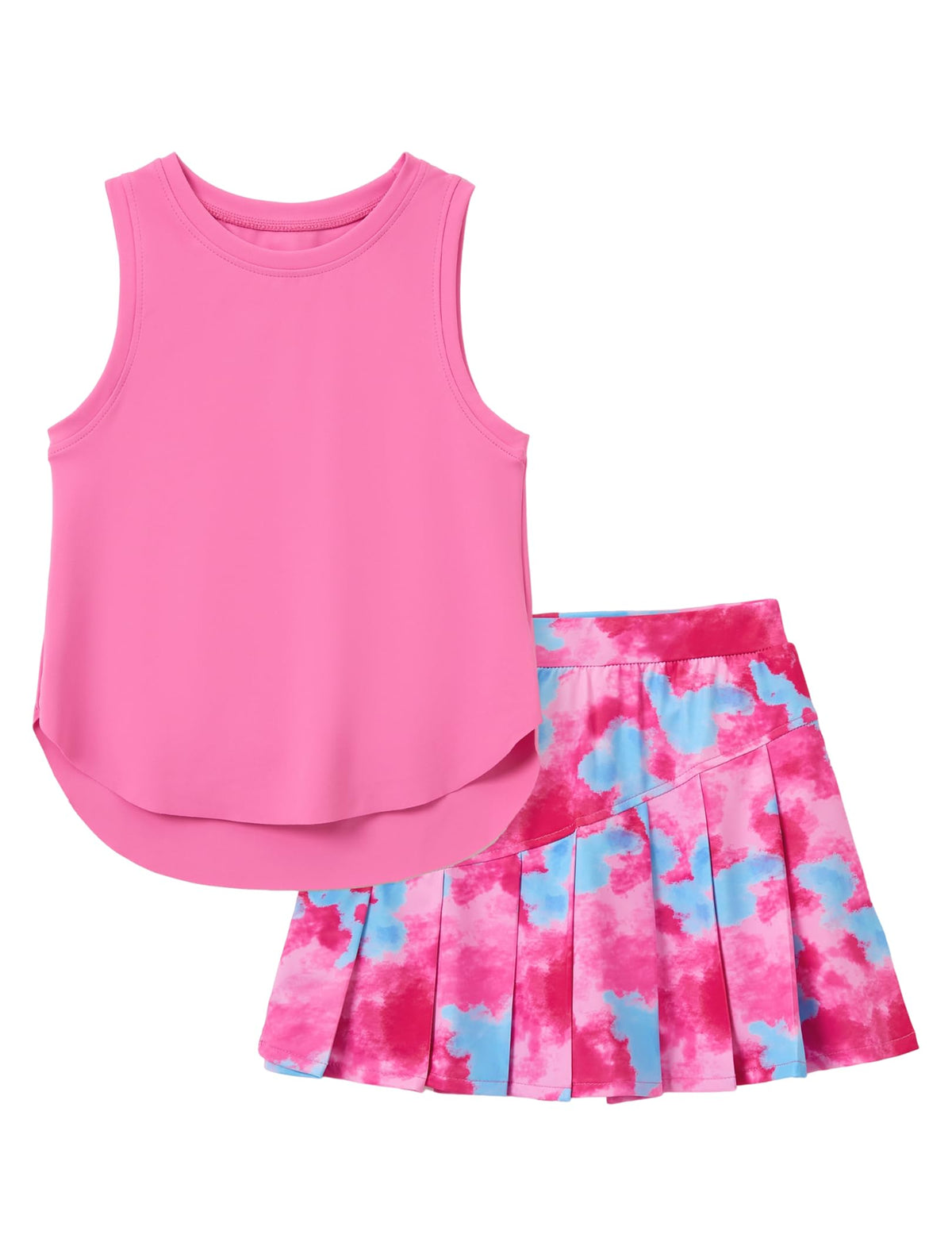 PATPAT Girls Tennis Skirt Sets Tank Top + Pleated Skort Activewear 5-12Y