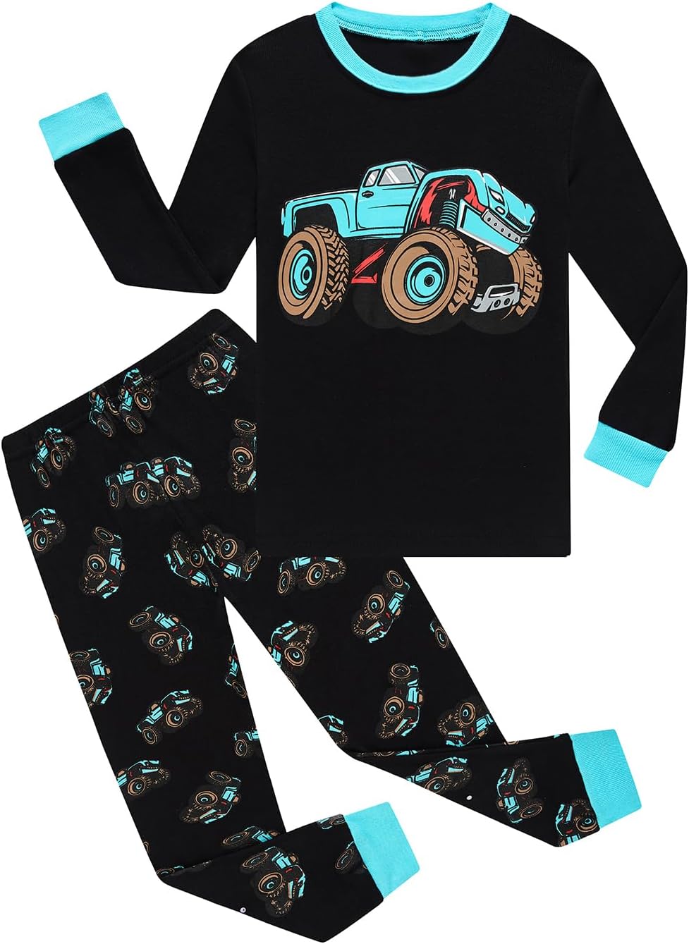 Little bety Boys 4 Pieces Cotton Pajamas Toddlers Long Sleeve 24M-12Years
