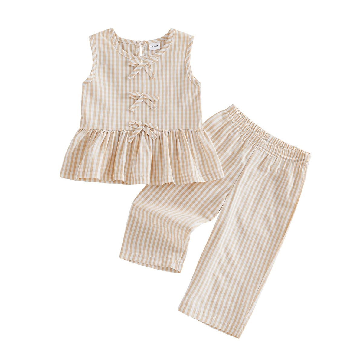 Kupretty Toddler Girl Clothes Ruffle Sleeveless Shirt Pants Set