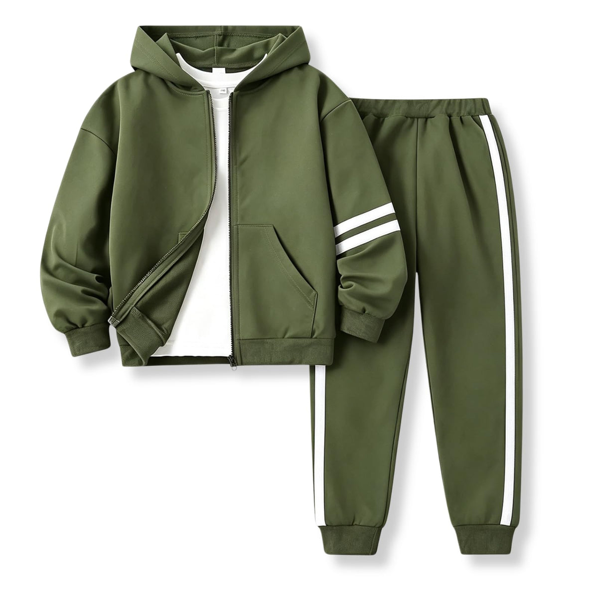 Boys Clothes 2 Piece Sweatsuit Set Zip Up Hoodie Sweatshirt and Pants Kids Boys Fall Winter Outfits Size 6-13 Years