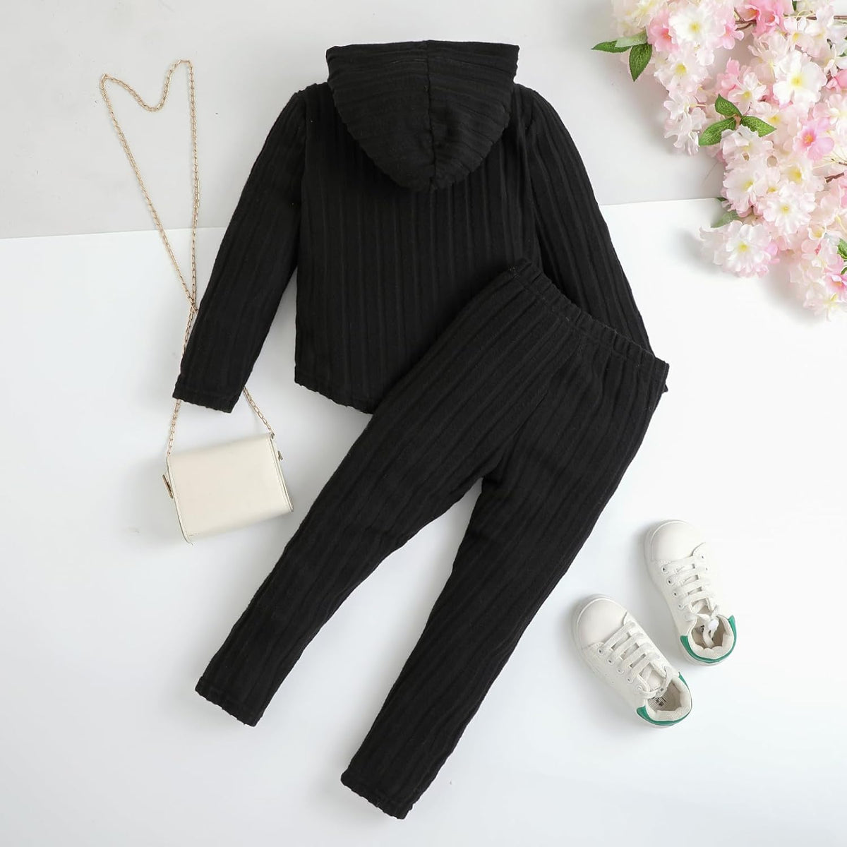 Toddler Girl Fall Clothes Set Warm Sweatshirt Pants Long Sleeve Sweatsuits Winter Hooded Pullover Outfits