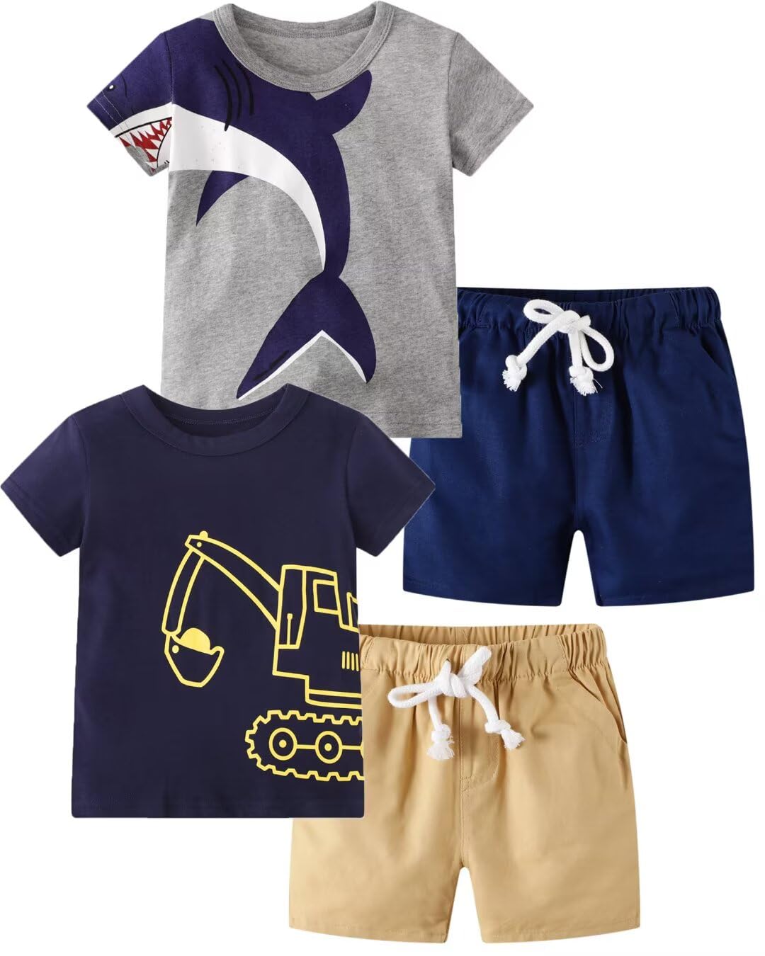 Toddler Boy Summer Clothes Outfits Short Sleeve Shirt Set 2-7 Years