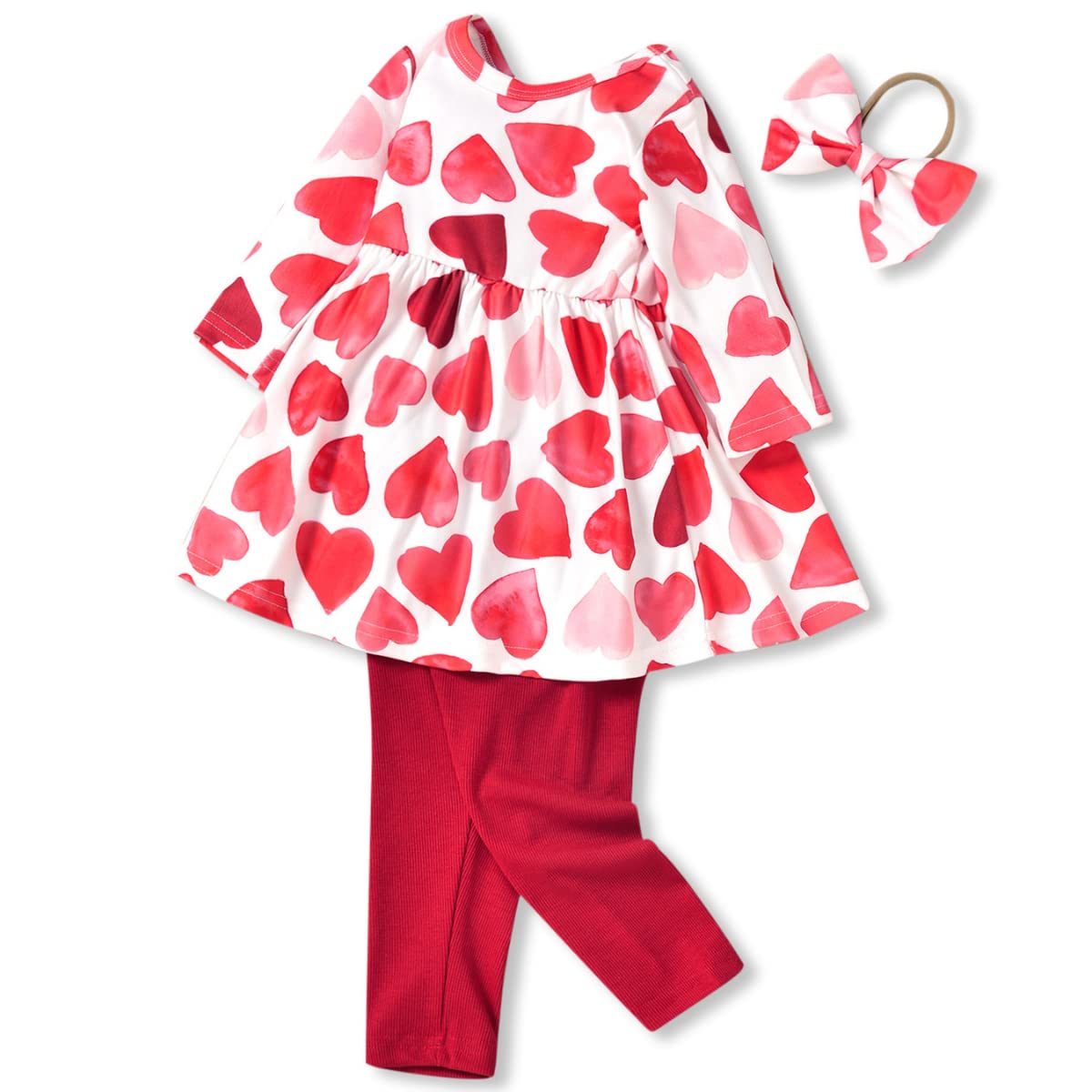 Aalizzwell Toddler Girls Floral Tunic Outfit for Fall Winter