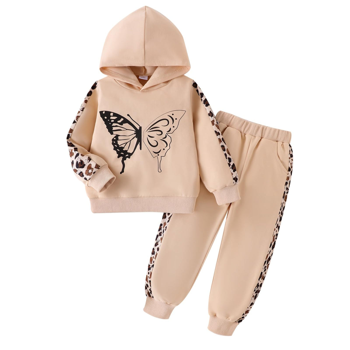 Girls Clothes Toddler Leopard Hoodie and Sweatpants Set, Ages 4-12