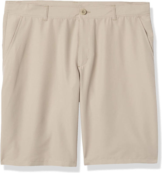 Nautica Boys' School Uniform Performance Khaki Shorts, Moisture Wicking