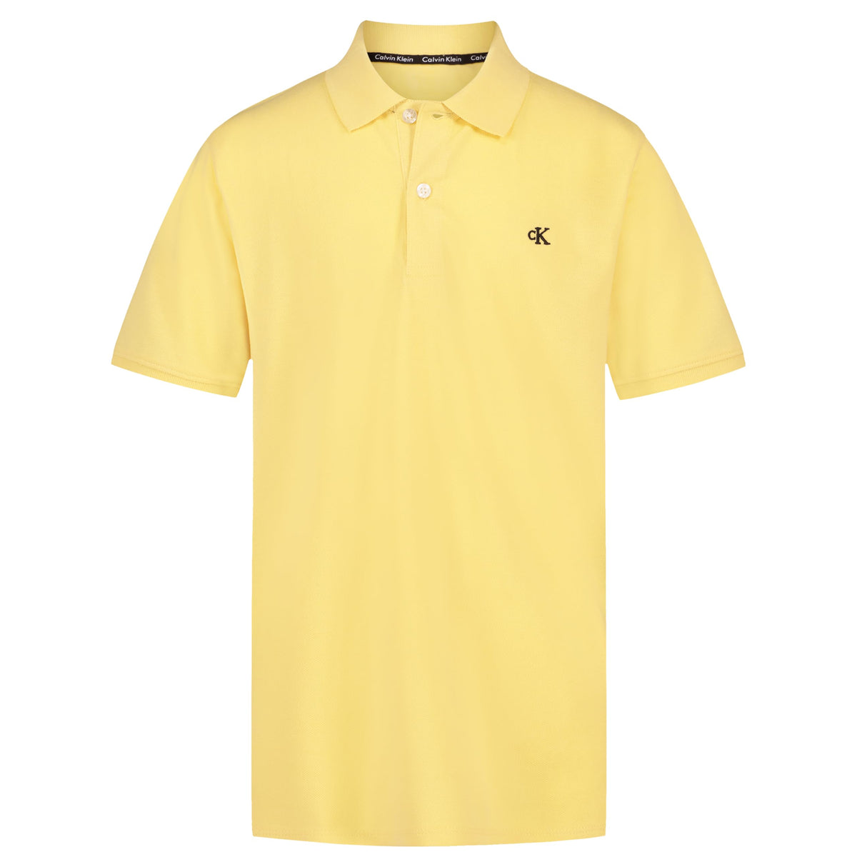 Calvin Klein Boys Short Sleeve Micro Pique Solid Polo, Button Closure, Soft & Comfortable