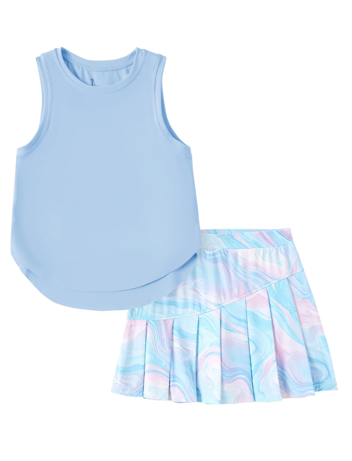PATPAT Girls Tennis Skirt Sets Tank Top + Pleated Skort Activewear 5-12Y