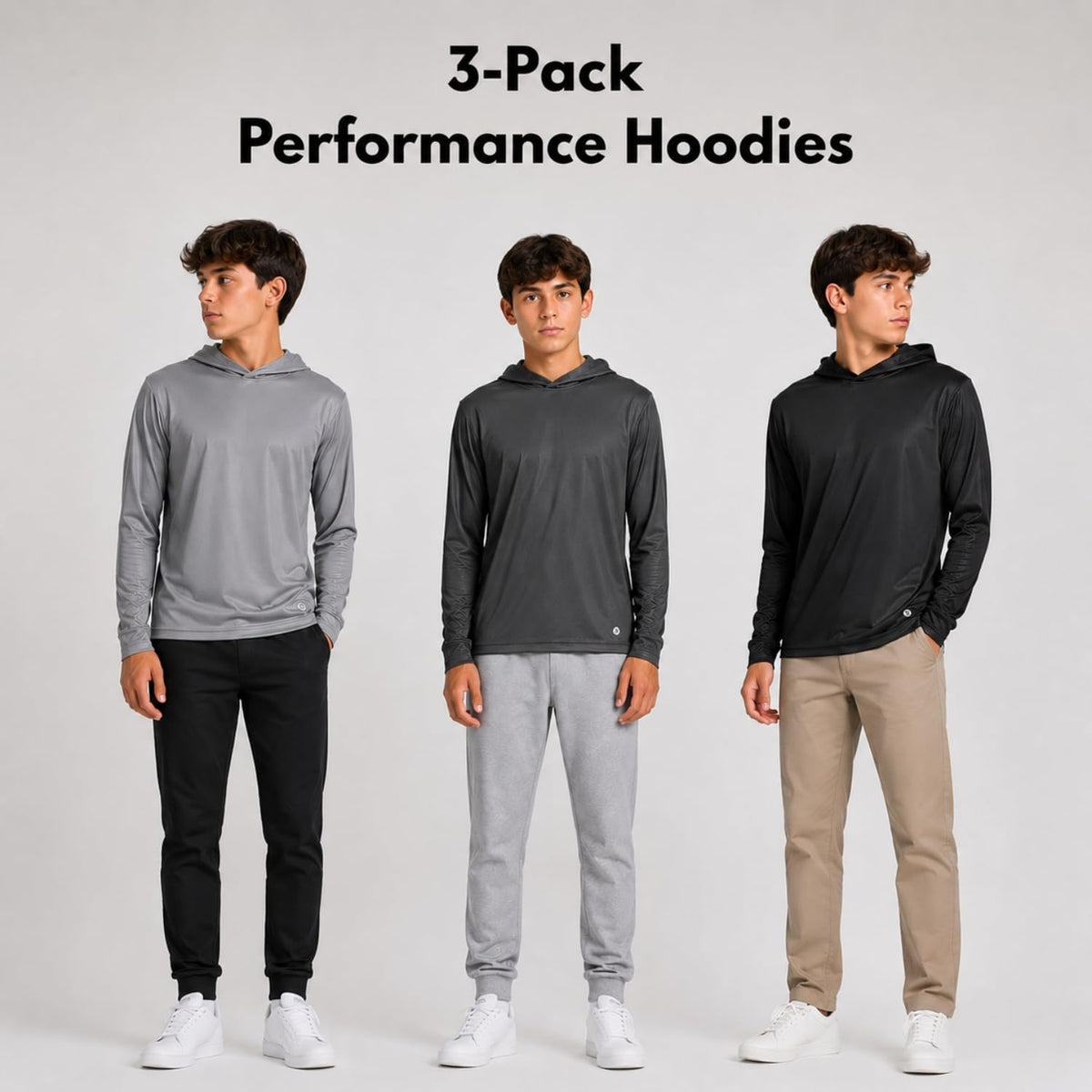 RBX Boys 3-Pack Lightweight Pullover Hoodies, Long Sleeve Sweatshirts, 4-20