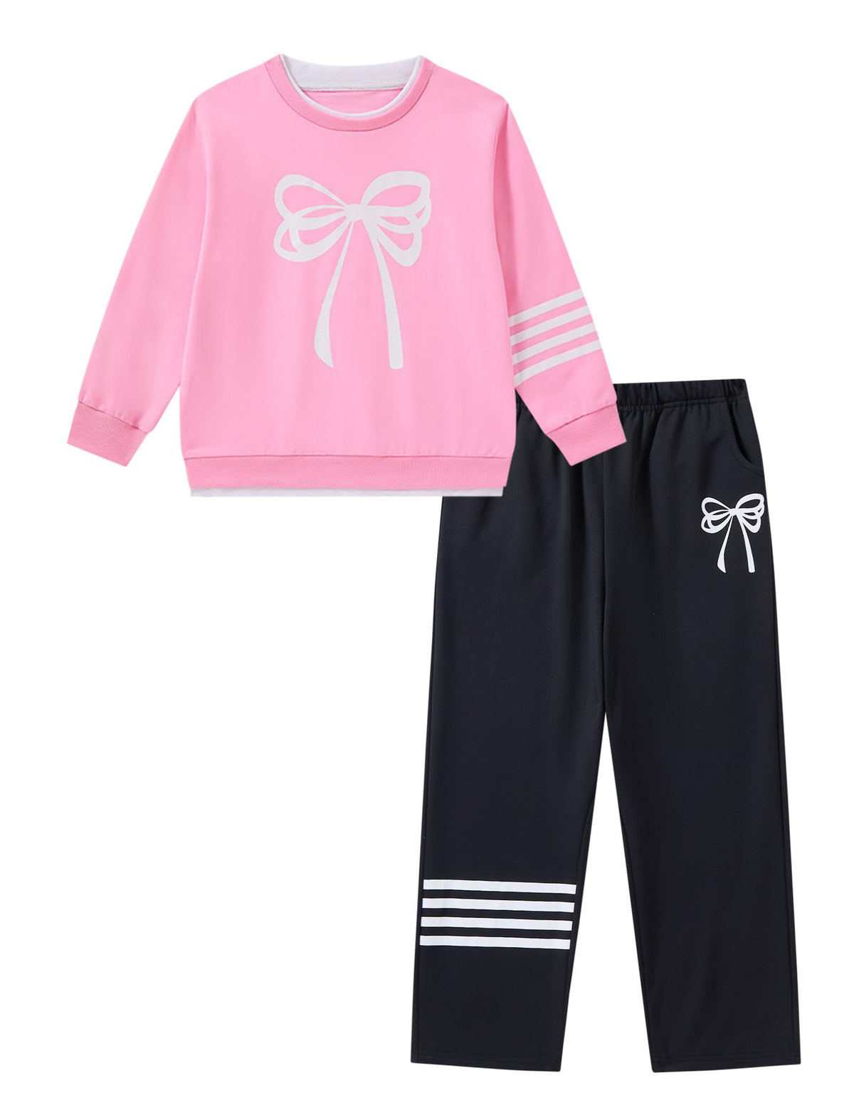 Girls 2 Piece Outfits Crewneck Sweatshirt Pants Girls Fall Winter Clothes Set 6-14Y
