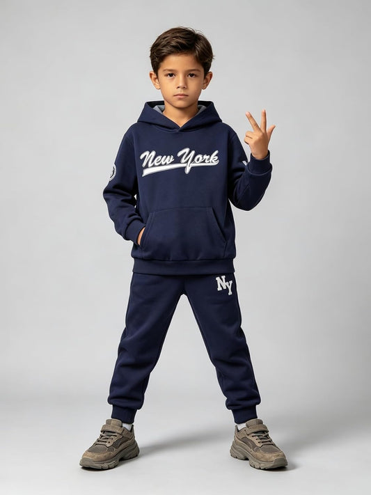 Boys Clothes Fall Hooded Long Sleeved Top and Pants 2 Piece Outfits Clothing Set with Pocket Size 5-9 Years