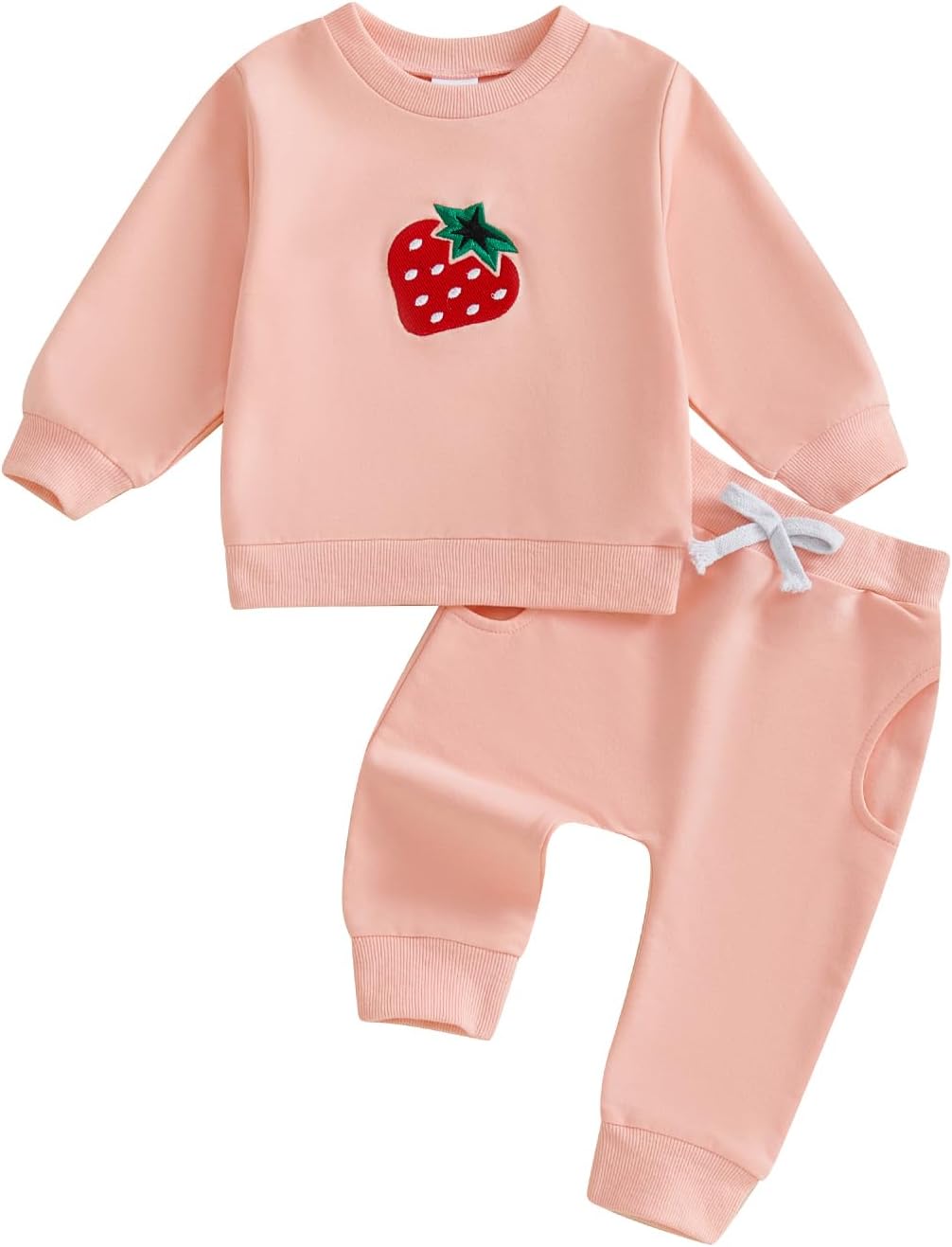 Amnnchya Toddler Clothes For Baby Girls Cute Strawberry Long Sleeve Sweatshirt Pants Girls Warm Fall Winter Outfits Set