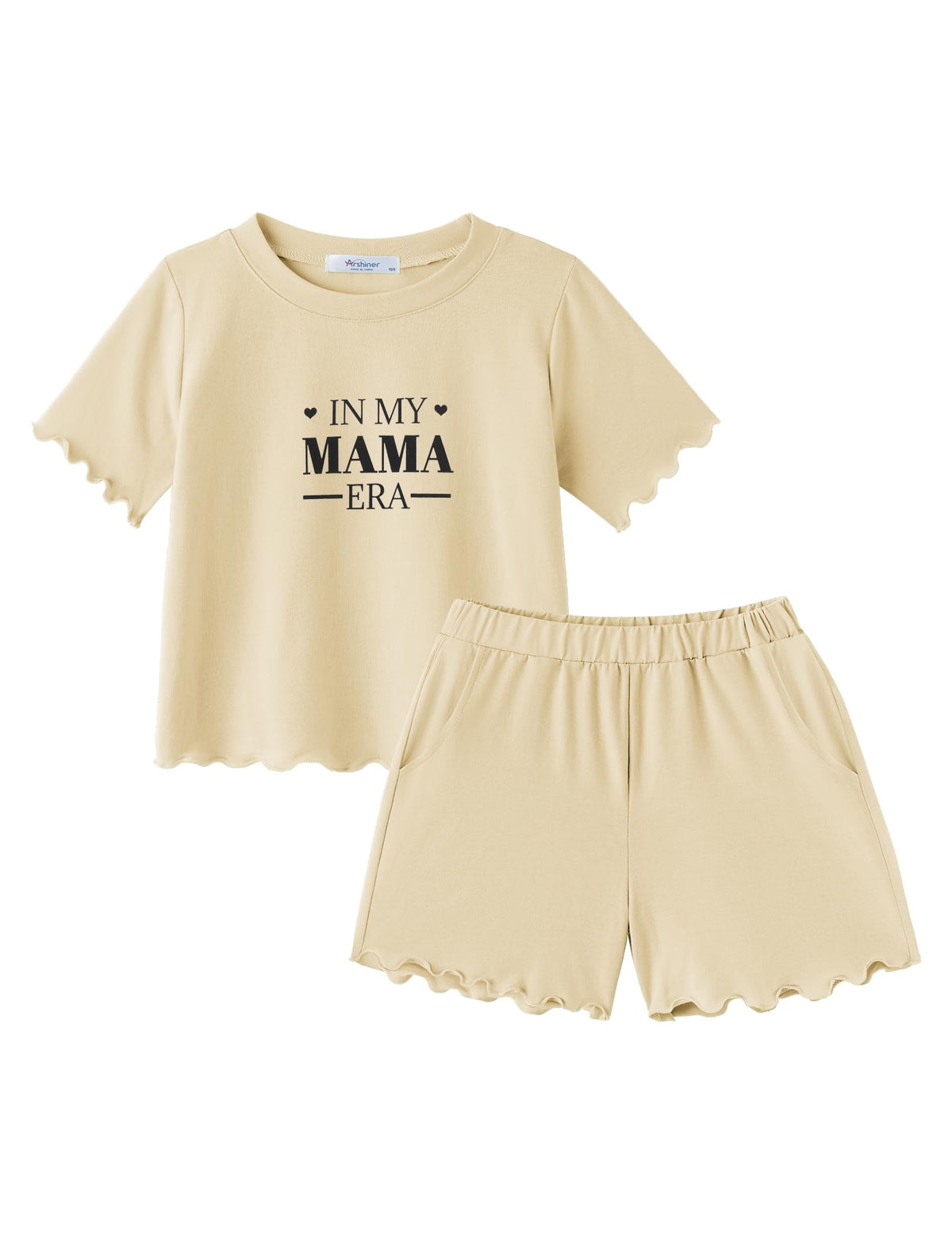 Arshiner Toddler Girls Clothes Ruffle Sleeves Top and Short 2 Piece Outfits