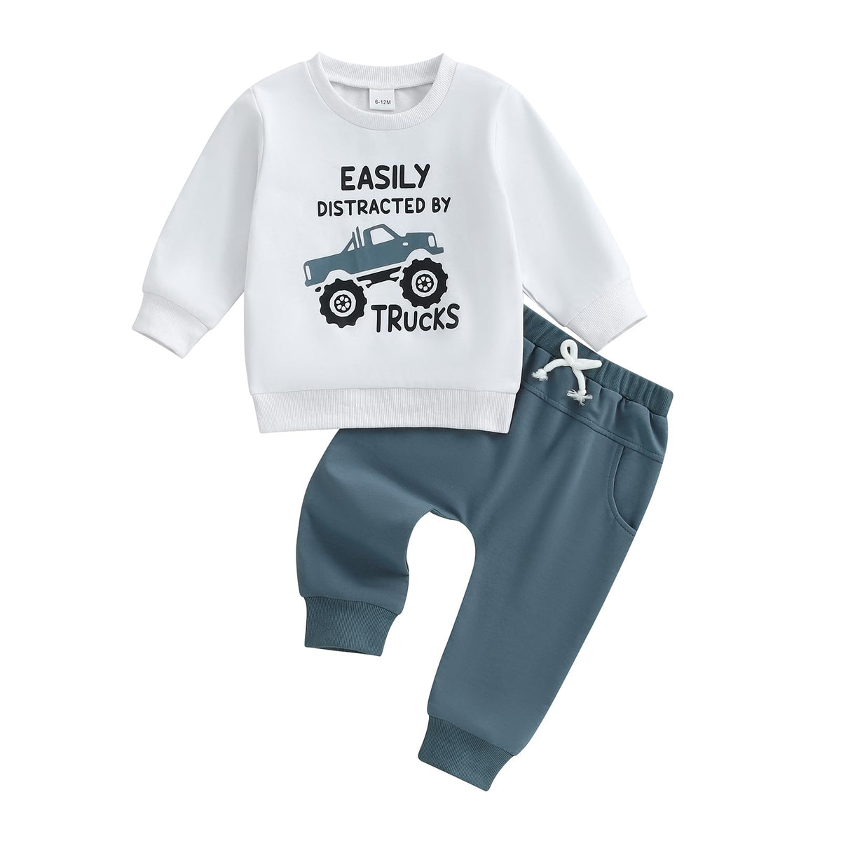 Toddler Boy Clothes Baby Kids Truck Fall Winter Outfit Sweatshirt Pants Set