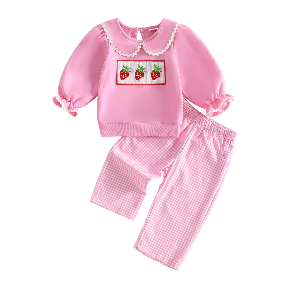 Amnnchya Toddler Clothes For Baby Girls Cute Strawberry Long Sleeve Sweatshirt Pants Girls Warm Fall Winter Outfits Set