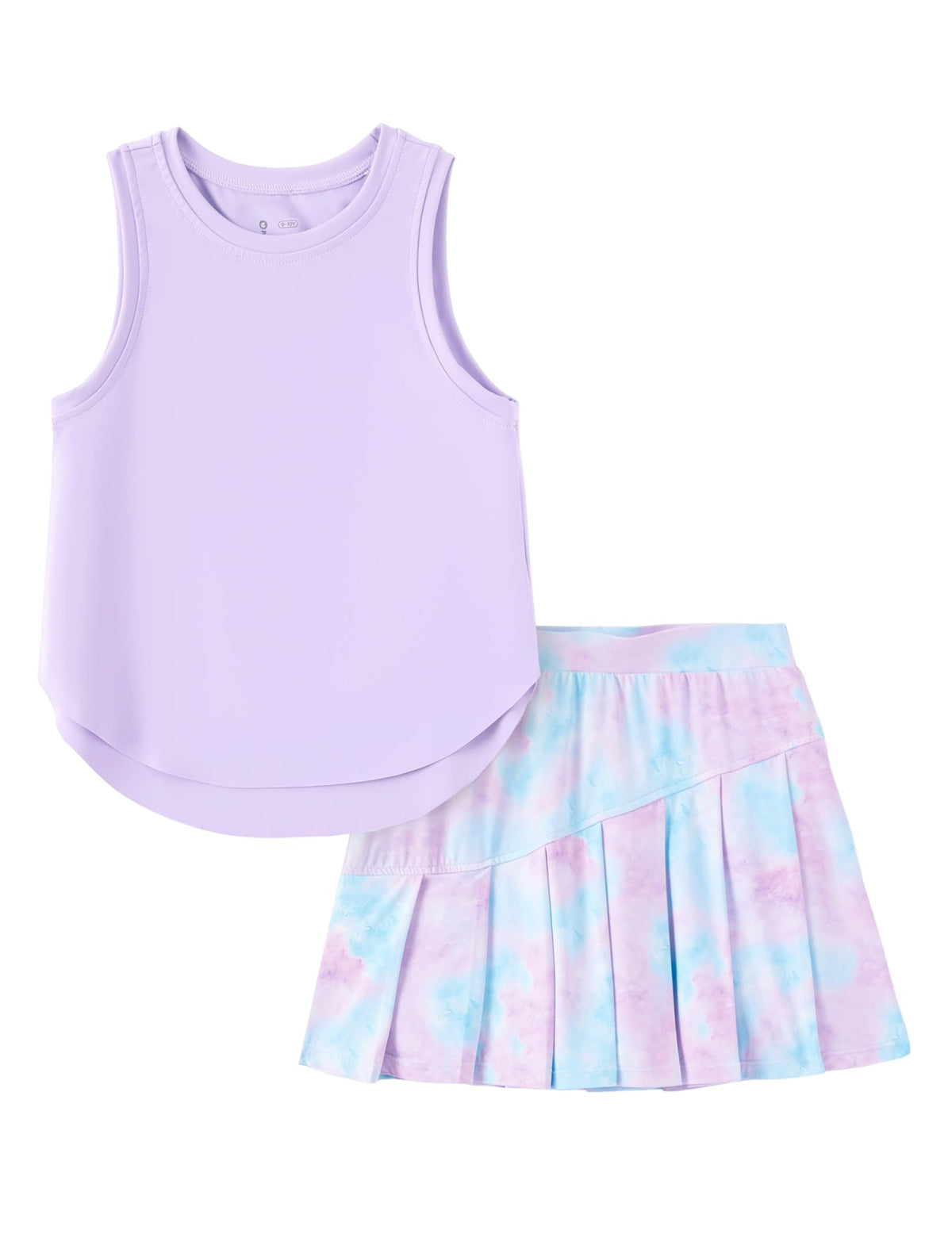 PATPAT Girls Tennis Skirt Sets Tank Top + Pleated Skort Activewear 5-12Y
