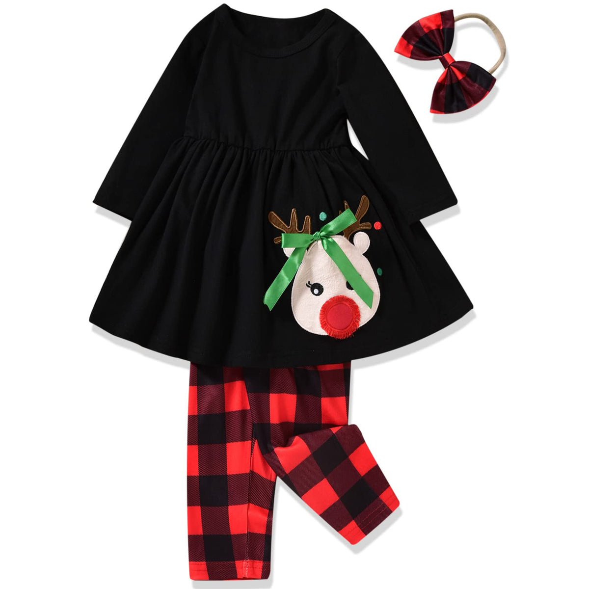Aalizzwell Toddler Girls Floral Tunic Outfit for Fall Winter