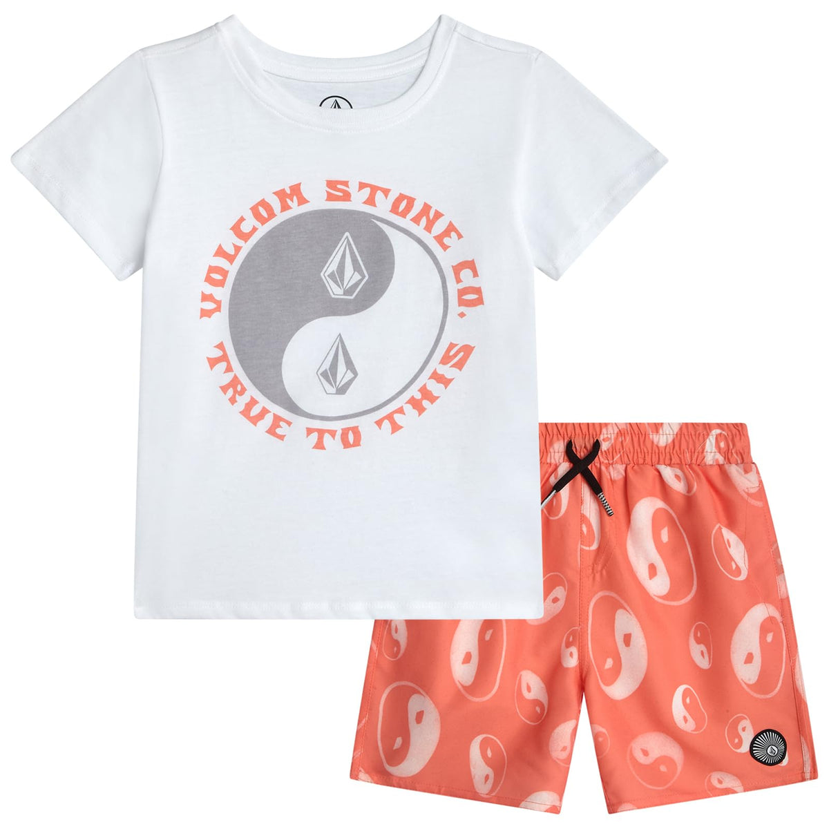 Volcom Baby Boys Swim Set 2-Piece Short Sleeve Tee Quick Dry Board Shorts