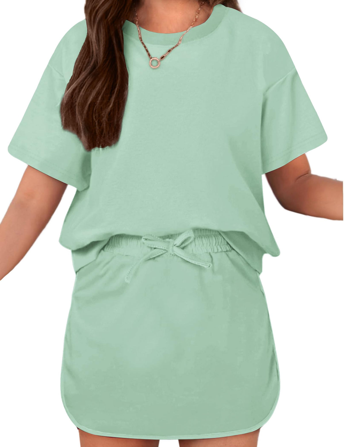 Arshiner Girls 2 Piece Outfits Summer Clothes Fashion Shirt and Skirt Sets