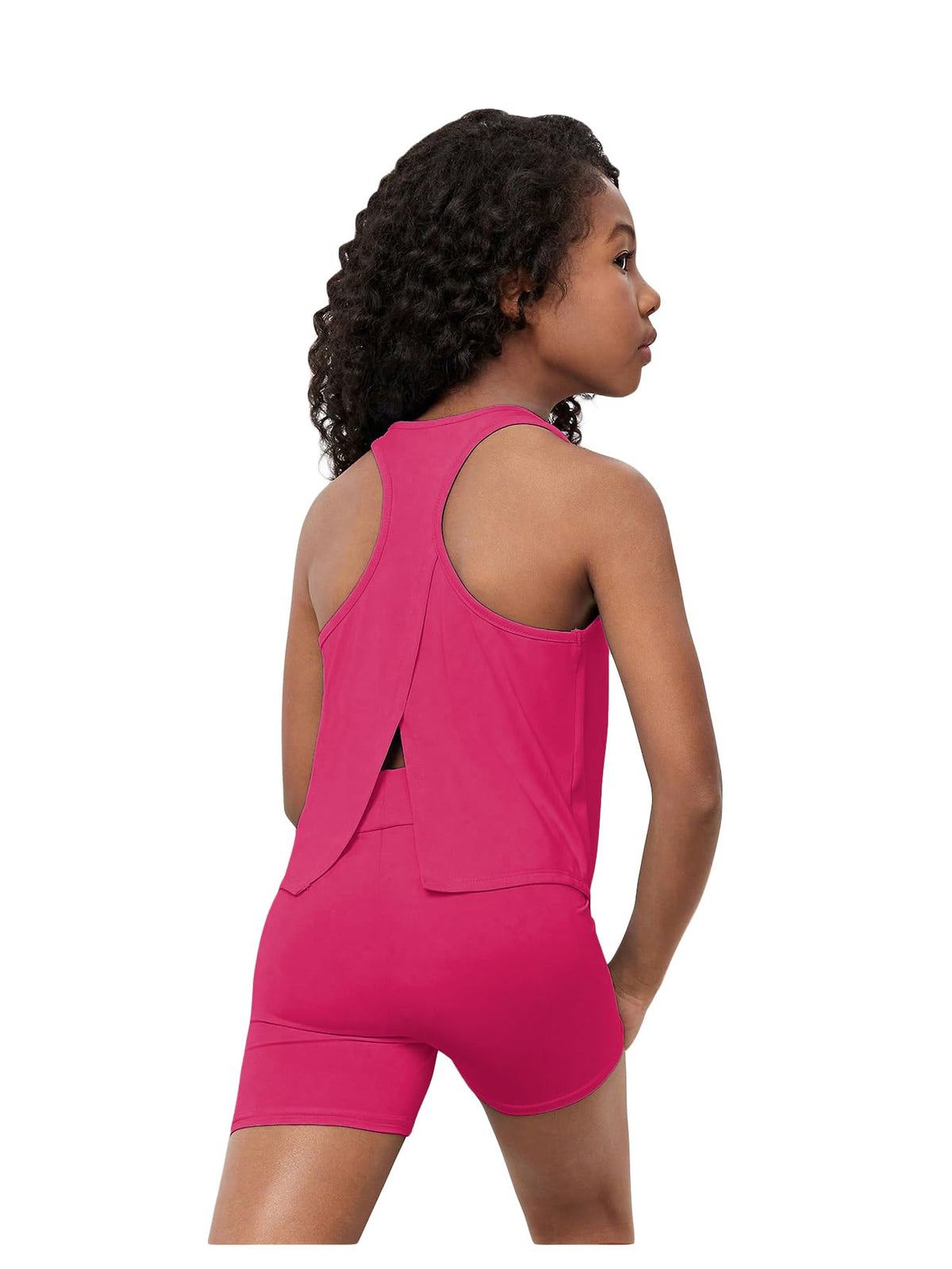 BEAUDRM Girl's 2 Piece Workout Outfits Crop Top and Shorts Athletic Sets