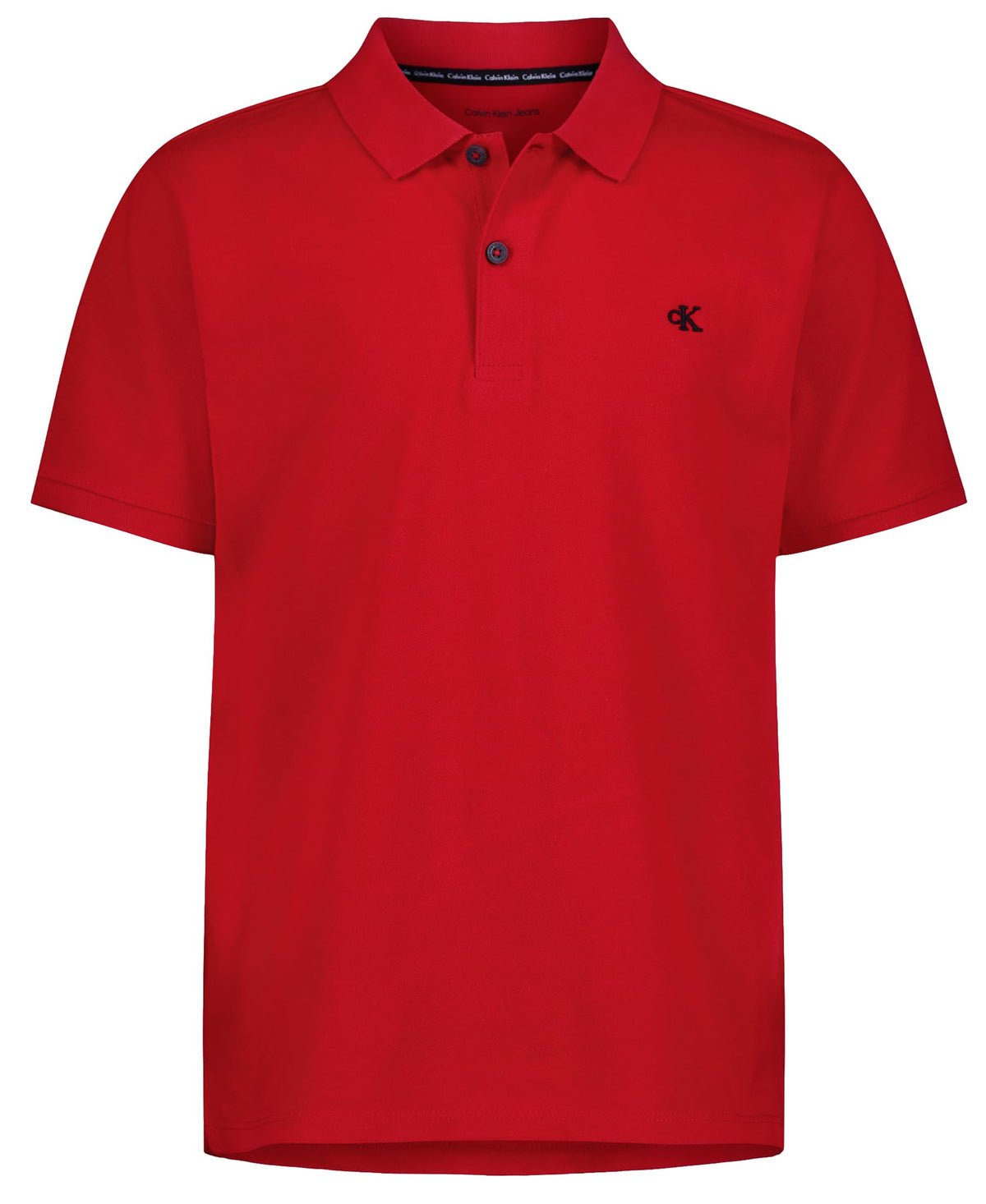 Calvin Klein Boys Short Sleeve Micro Pique Solid Polo, Button Closure, Soft & Comfortable