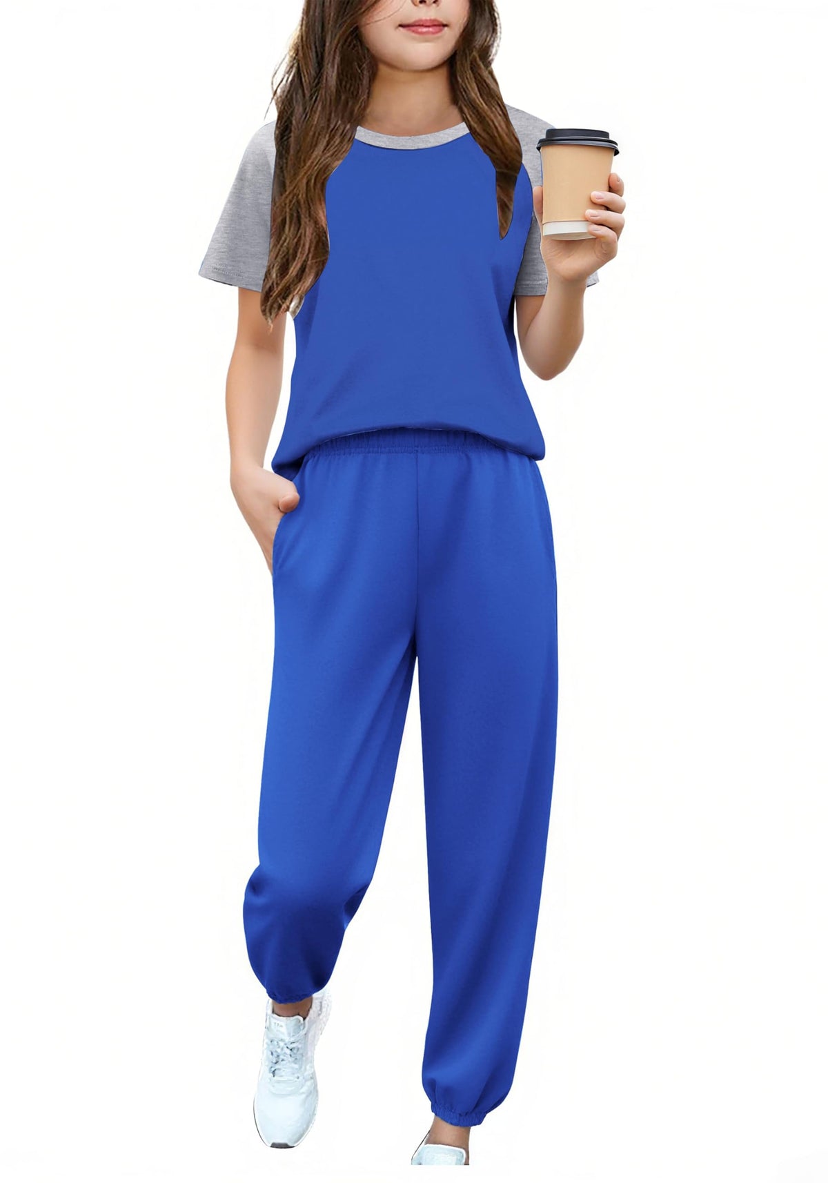 Arshiner Girls Outfits Fashion Short Sleeve Tops and Jogger Pants Set