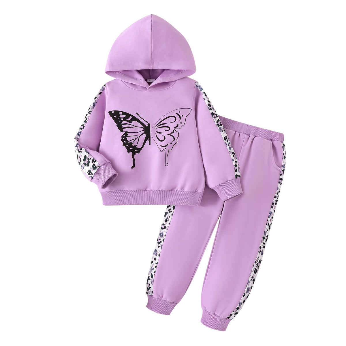 Girls Clothes Toddler Leopard Hoodie and Sweatpants Set, Ages 4-12