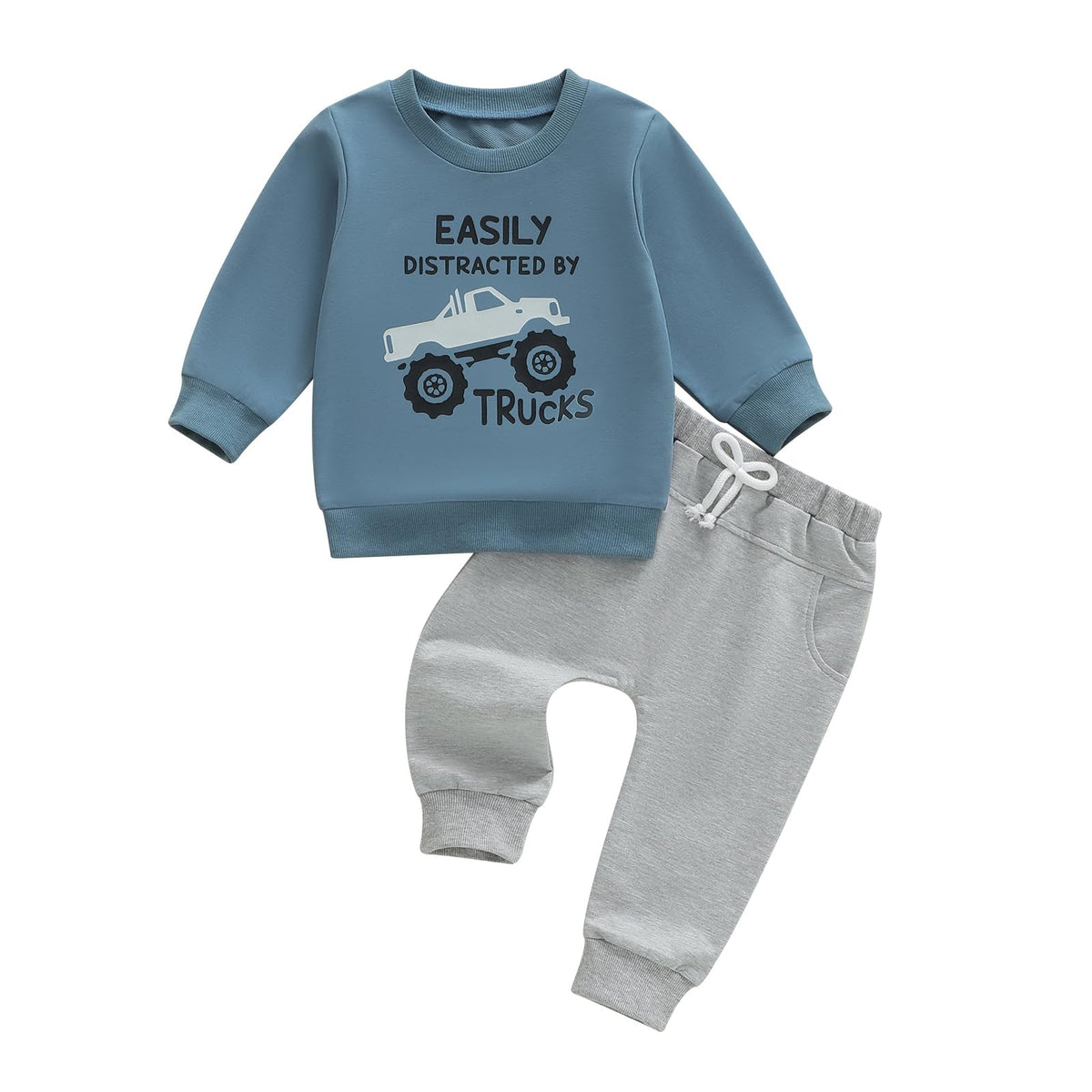 Toddler Boy Clothes Baby Kids Truck Fall Winter Outfit Sweatshirt Pants Set