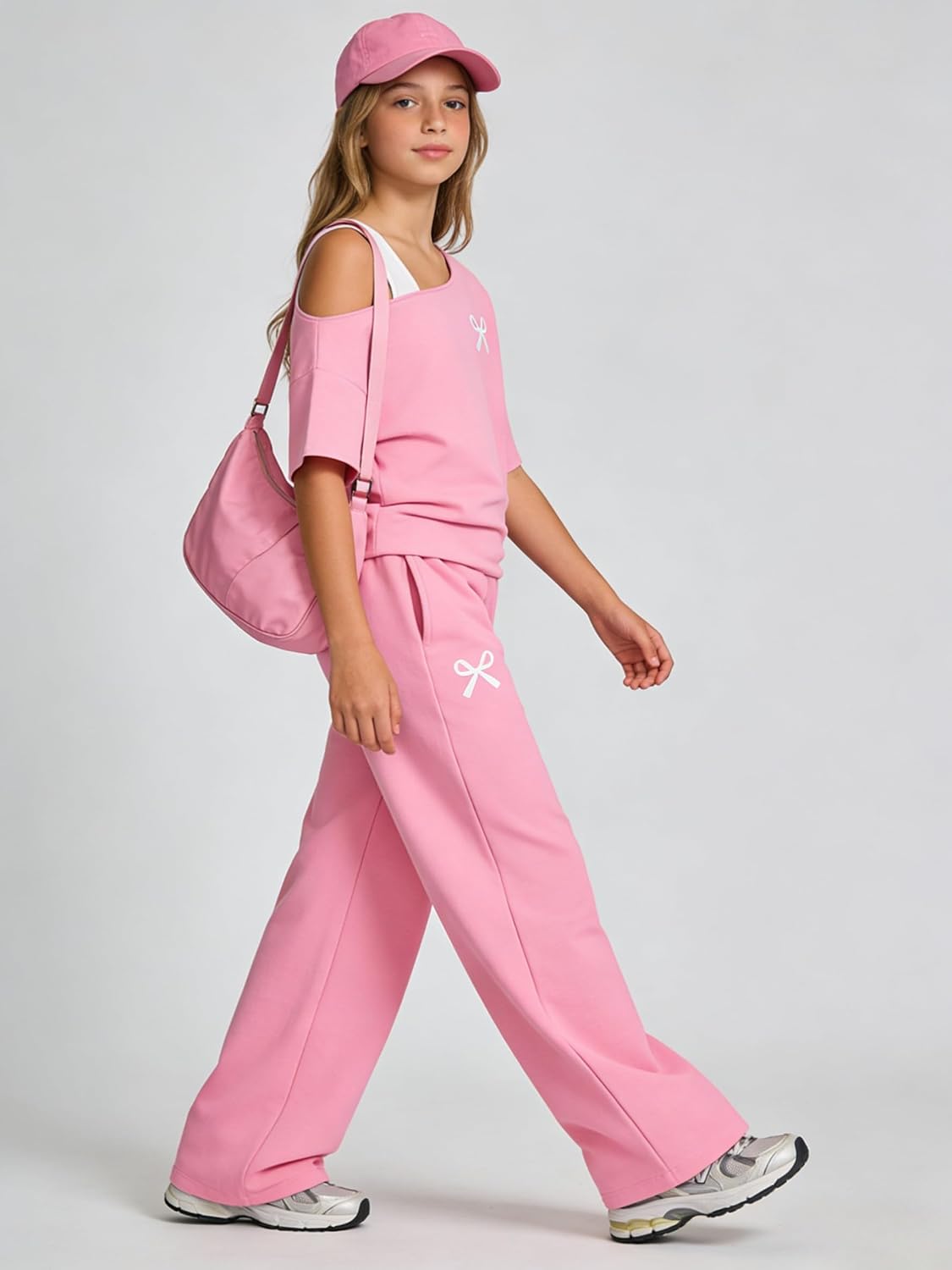 Teen Girls Clothes Off the Shoulder Top and Wide Leg Pants Matching Outfit Set with Pockets Size 7-16