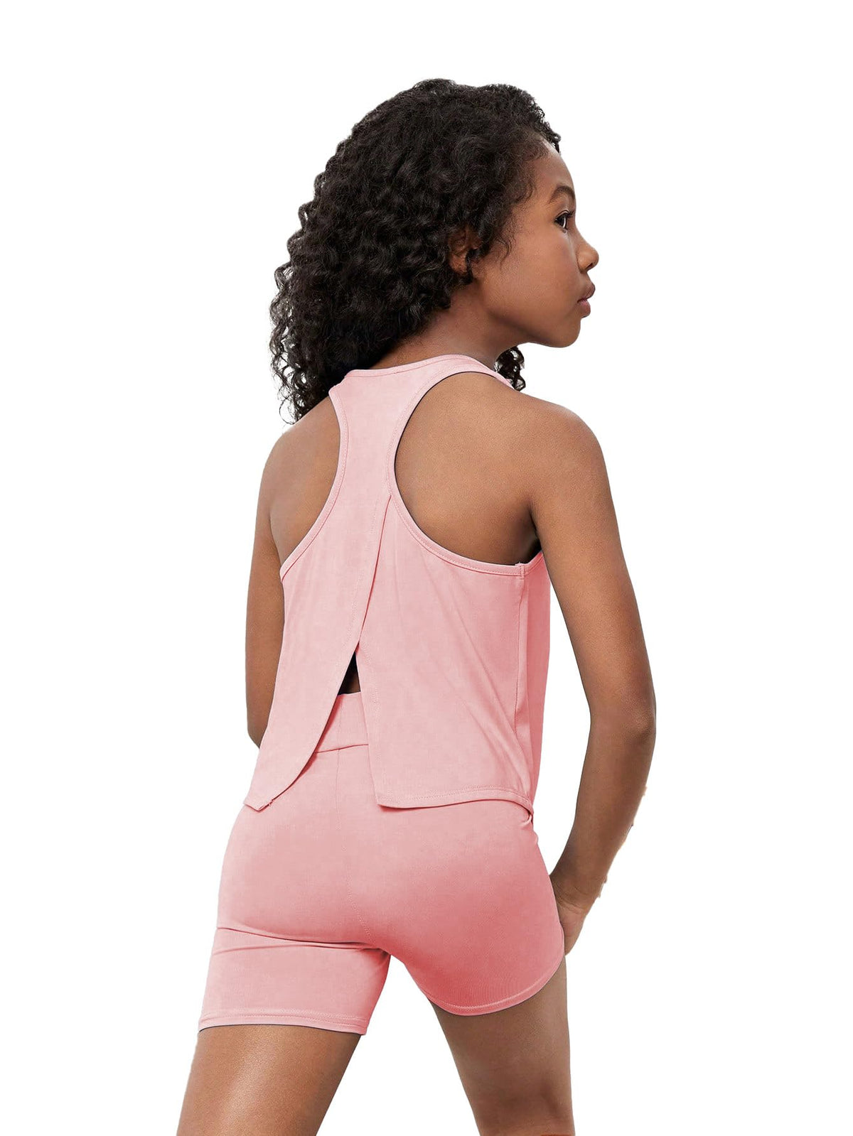 BEAUDRM Girl's 2 Piece Workout Outfits Crop Top and Shorts Athletic Sets
