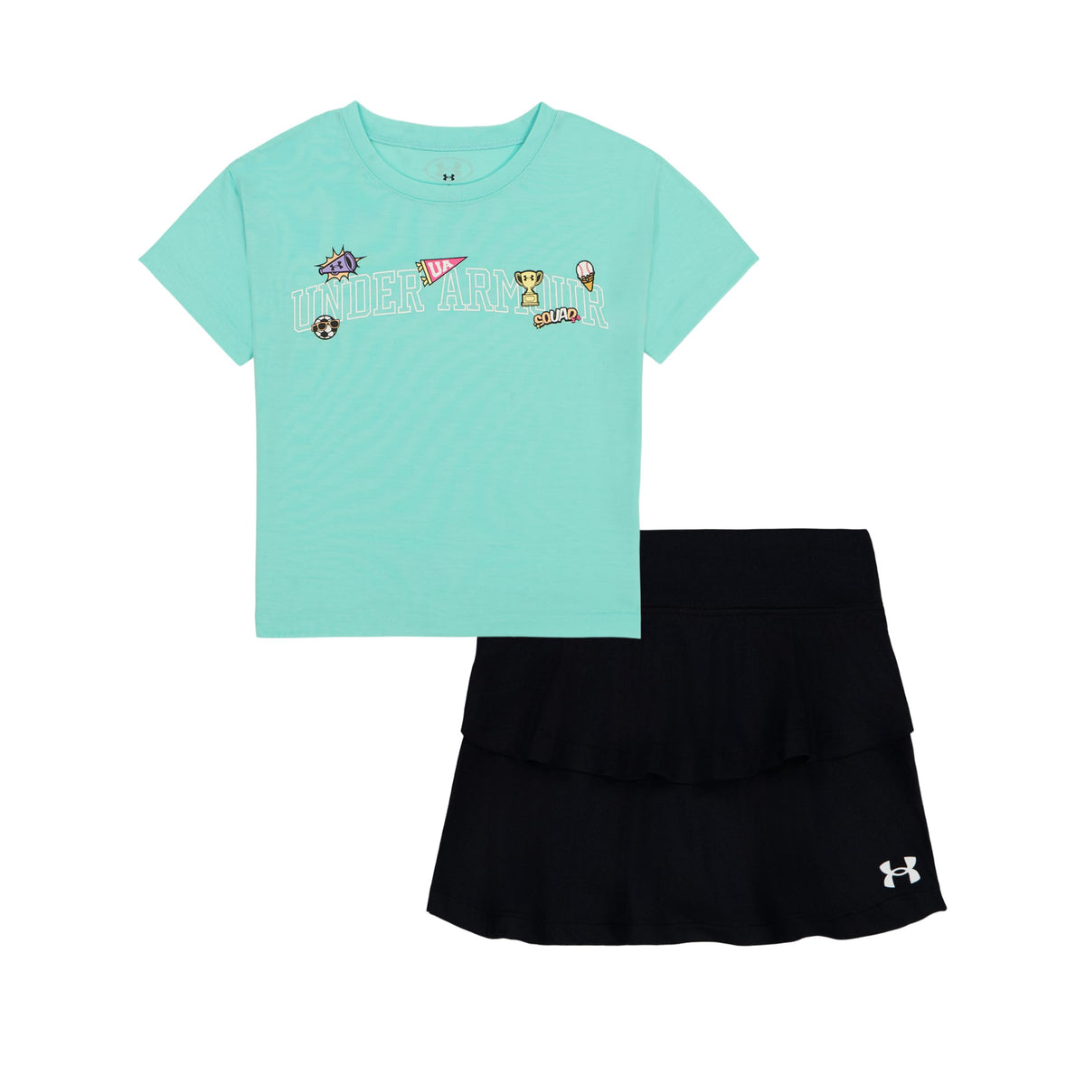 Under Armour Girl's 2-piece Short Sleeve Tee and Skort Set