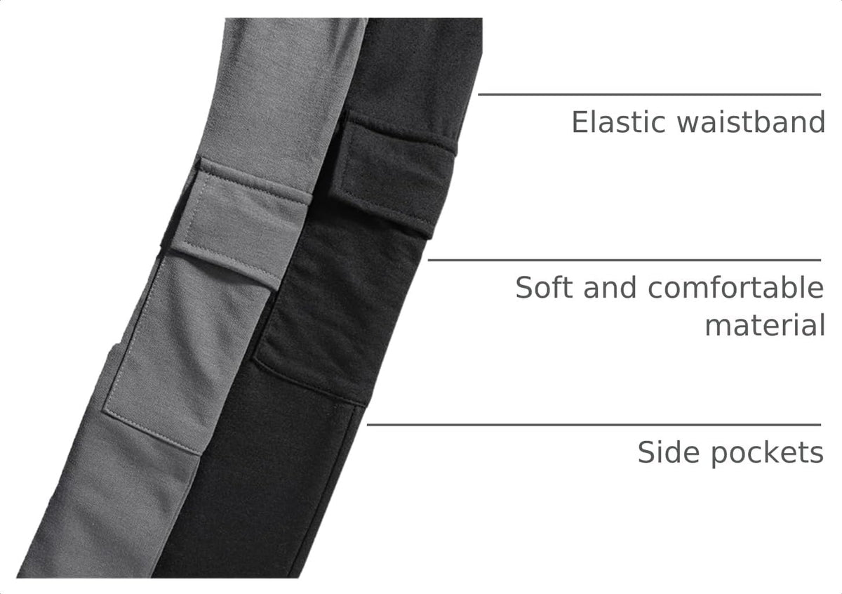 Nivne Tco Boys Casual Pants-Solid Color Soft Trousers-Toddler Boys 3 Pack Sweatpants Set (3-7 Years)
