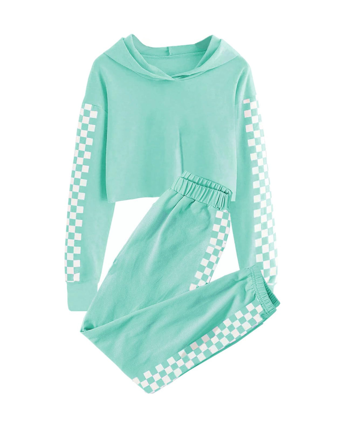 Meikulo Kids 2 Piece Outfits Girls Crop Tops Hoodies Long Sleeve Fashion Sweatshirts and Sweatpants