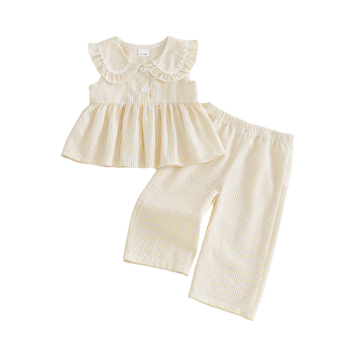 Kupretty Toddler Girl Clothes Ruffle Sleeveless Shirt Pants Set