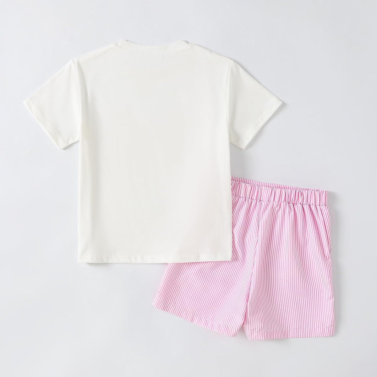 Girls Clothes Summer 2 Piece Outfits Cute Strawberry Lemon Shell Graphic Tee+ Striped Shorts Set Kids Clothing Sets