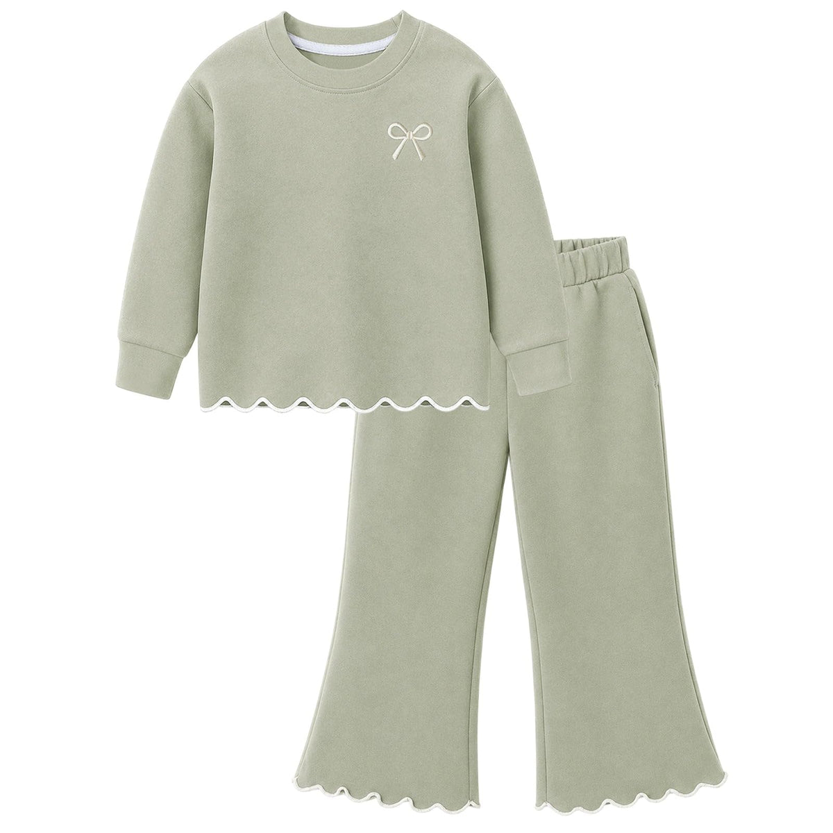 HILEELANG Girls Outfit Set 2 Piece Sweatshirt Top with Flare Pants