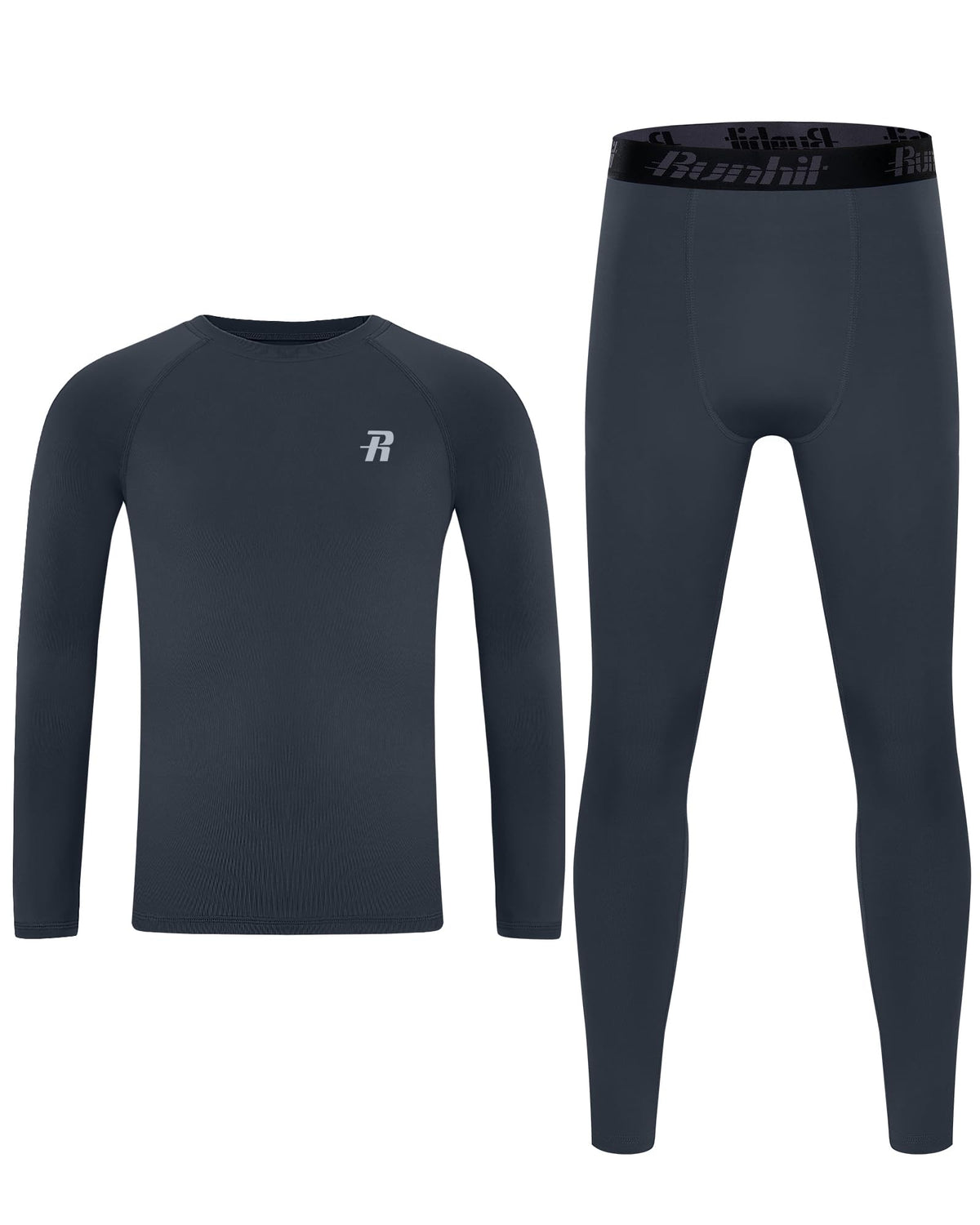 Runhit Boys Compression Shirts & Pants Set Youth Football Long Sleeve Undershirts Leggings Kids Sport Base Layer Tights UPF50
