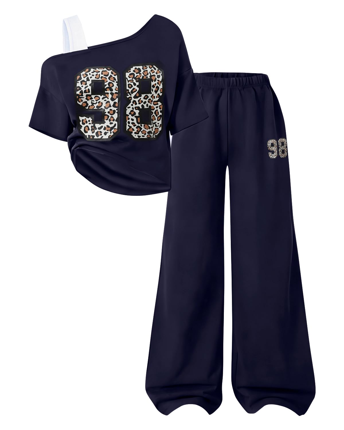 Teen Girls Clothes Off the Shoulder Top and Wide Leg Pants Matching Outfit Set with Pockets Size 7-16