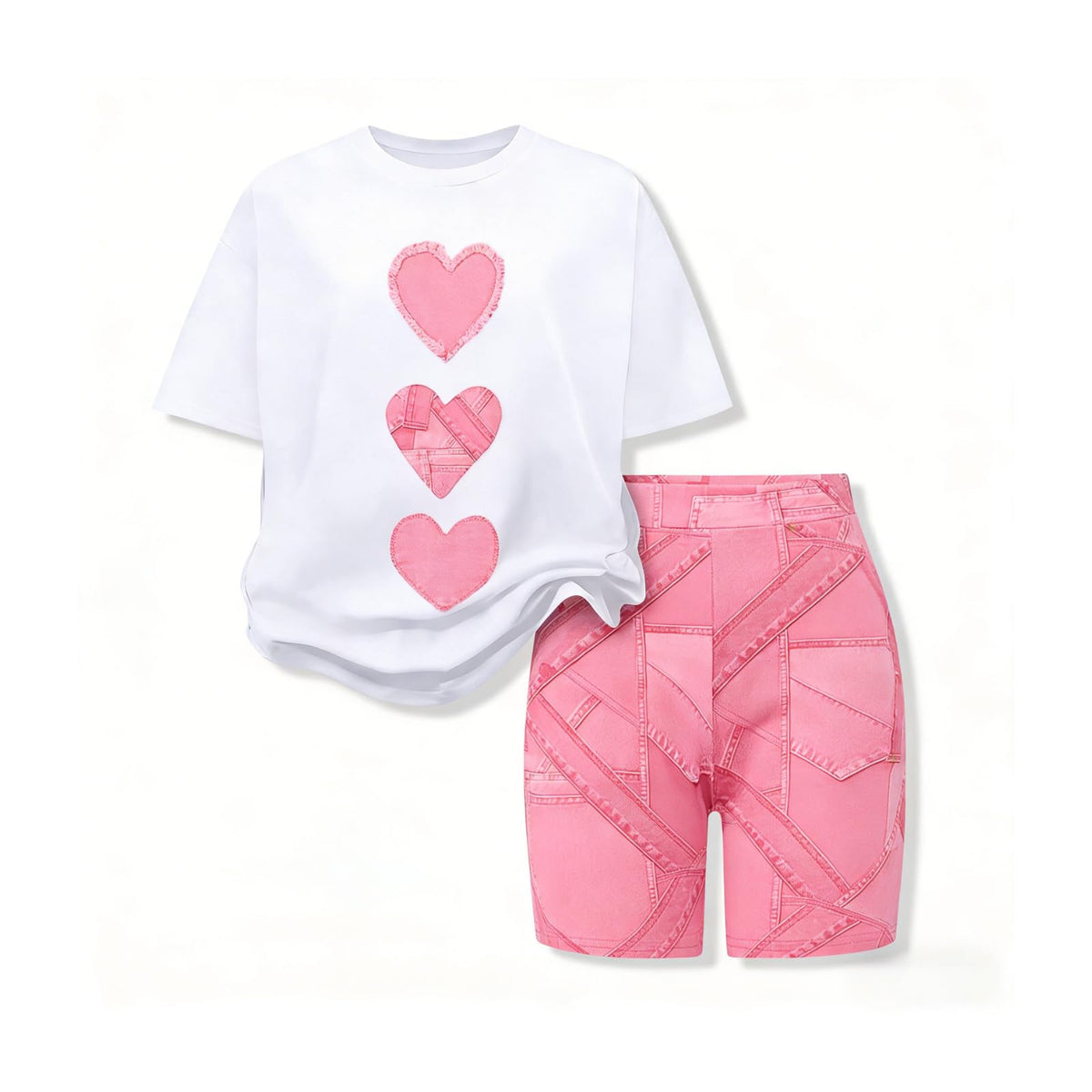 Size 7-14 Girls Summer Clothes 2 Piece Casual Short Sleeve T-Shirt & Short Set Teen Girls Summer Vacation Outfits