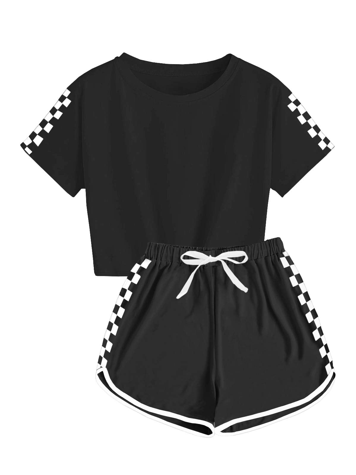 Haloumoning Unisex Girls Boys 2 Piece Outfits Crop Tops and Shorts Set