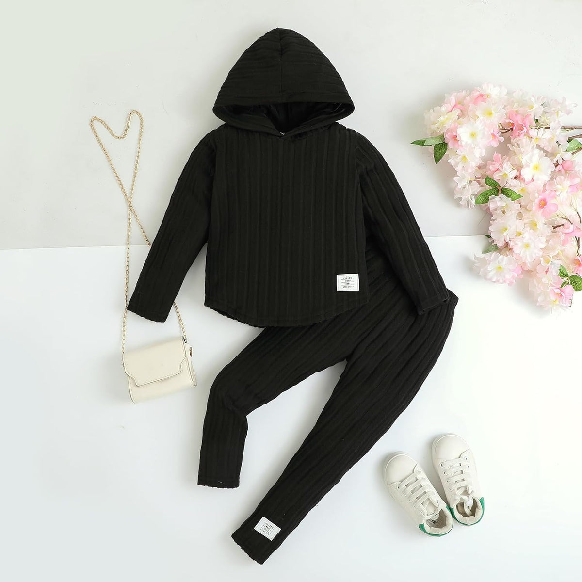 Toddler Girl Fall Clothes Set Warm Sweatshirt Pants Long Sleeve Sweatsuits Winter Hooded Pullover Outfits