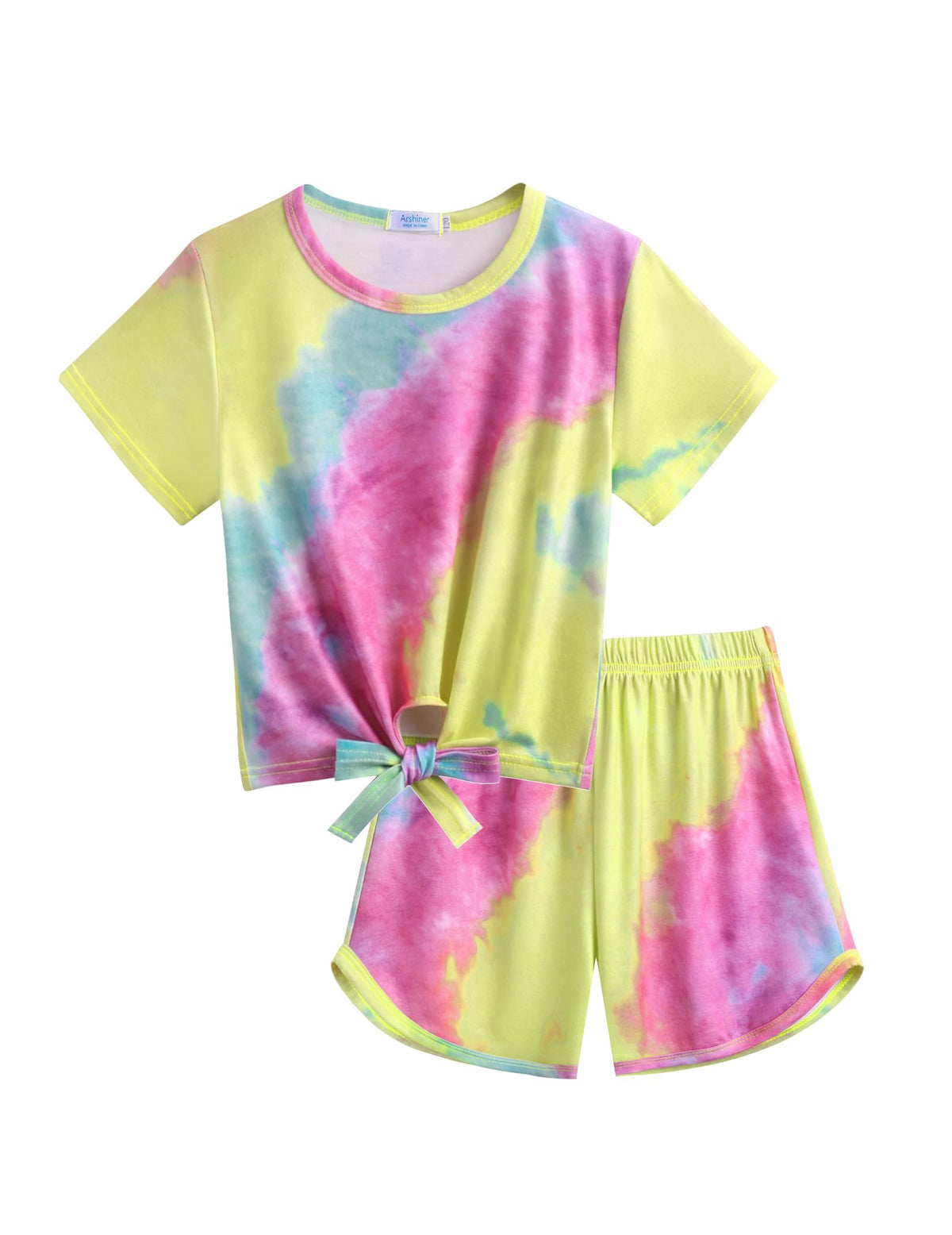 Arshiner Girls 2 Piece Outfits Summer Short Sets Short Sleeve Top and Short