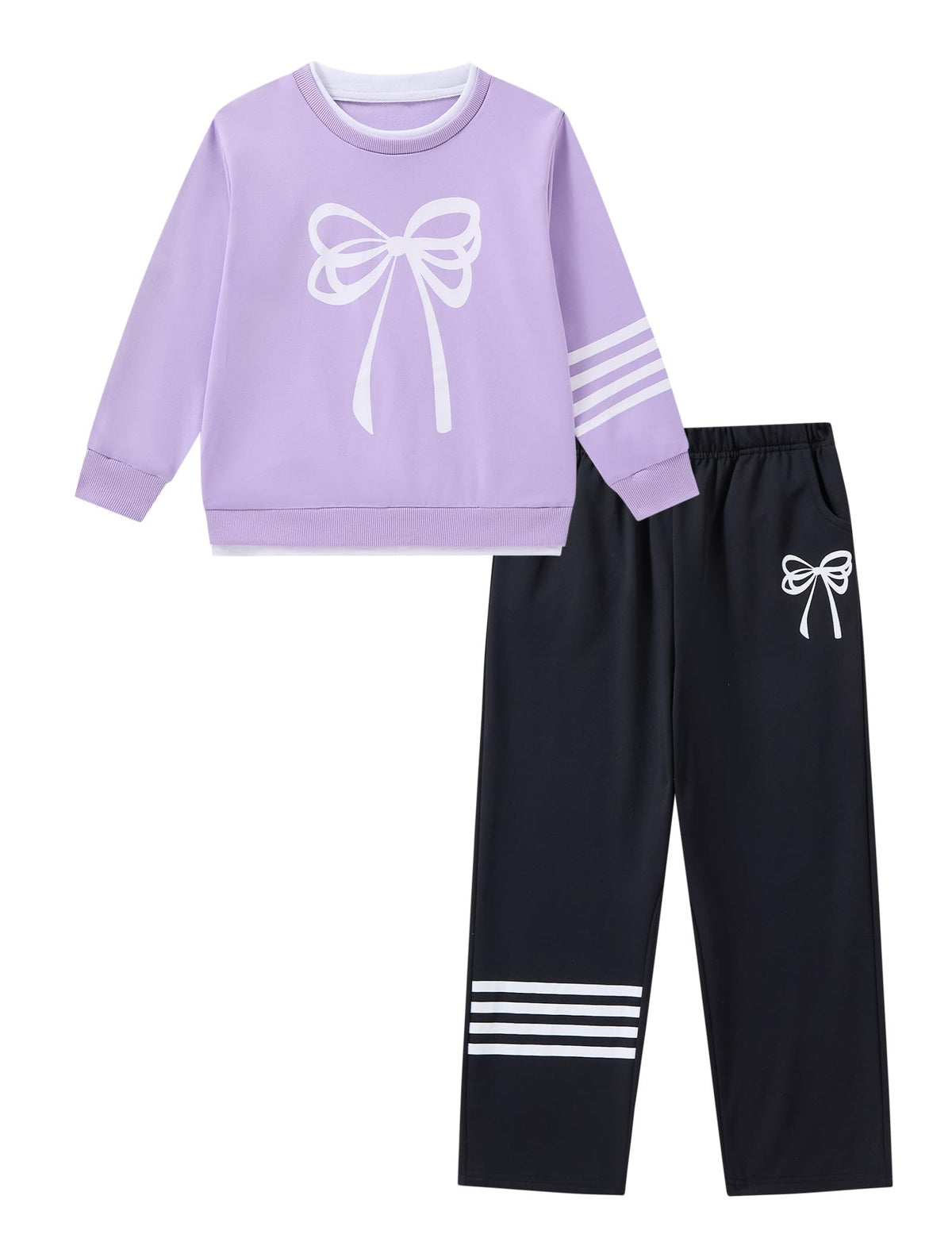 Girls 2 Piece Outfits Crewneck Sweatshirt Pants Girls Fall Winter Clothes Set 6-14Y